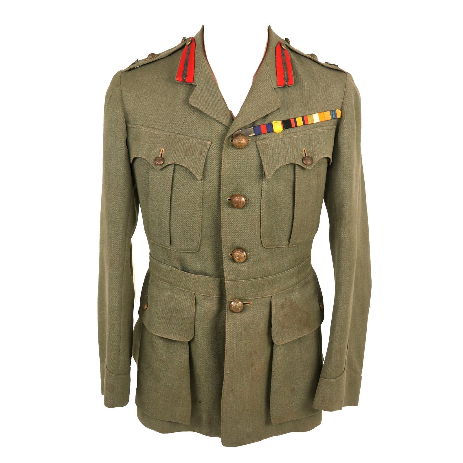 Buy Original British WWI Major General’s Uniform with 6-Place Ribbon Bar & General’s Gorgets Insignia | Original Firearms Antique For Sale