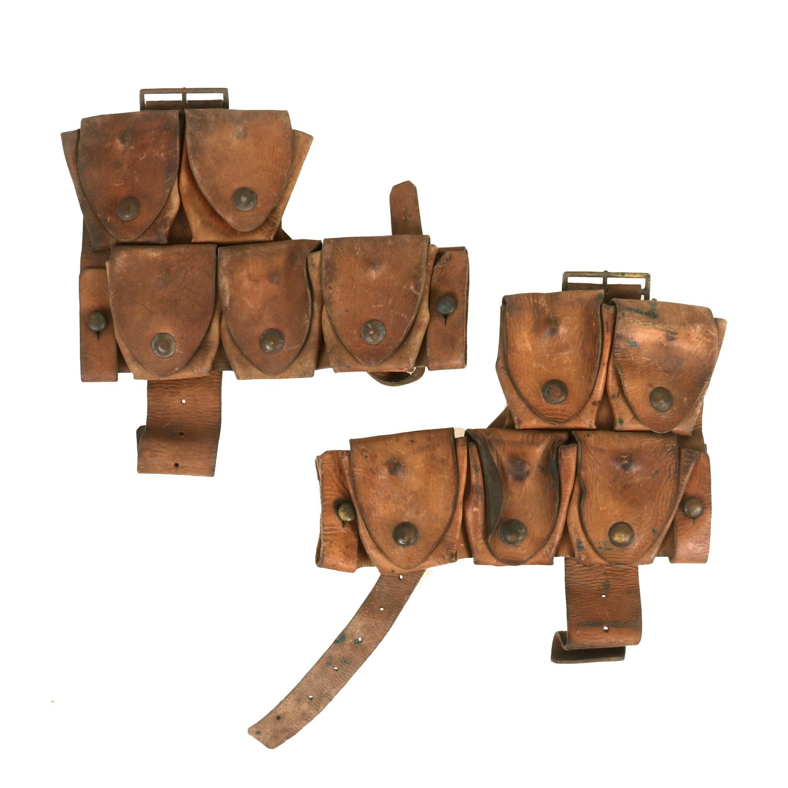 Buy Original Australian ANZAC WWI Scarce P.08 P-1915 Leather Ammo Pouch Set - Left & Right Pouches | Original Firearms Antique For Sale