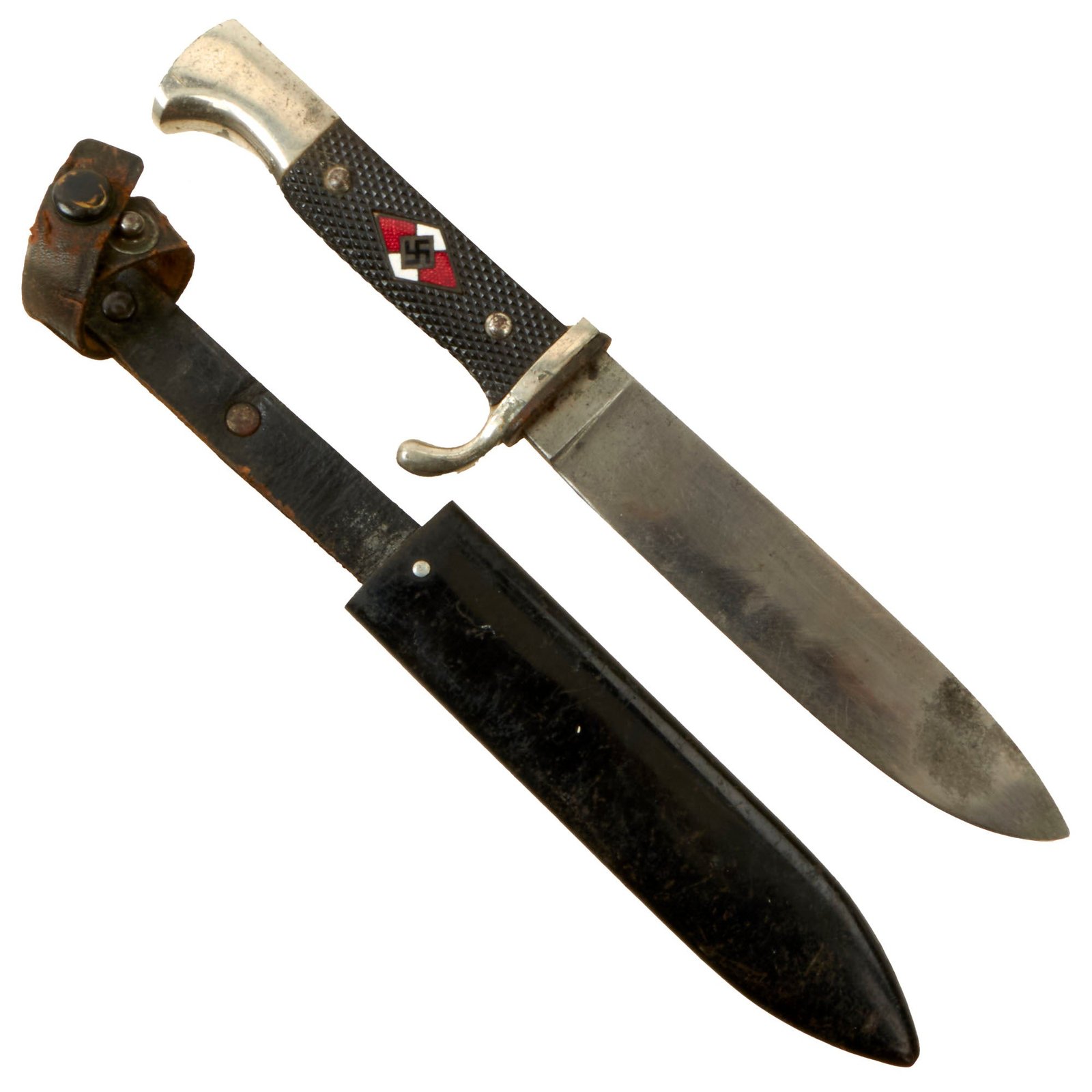 Buy Original German WWII Late Pattern HJ Knife by Artur Schüttelhofer with Scabbard - RZM M7/13 | Original Firearms Antique For Sale