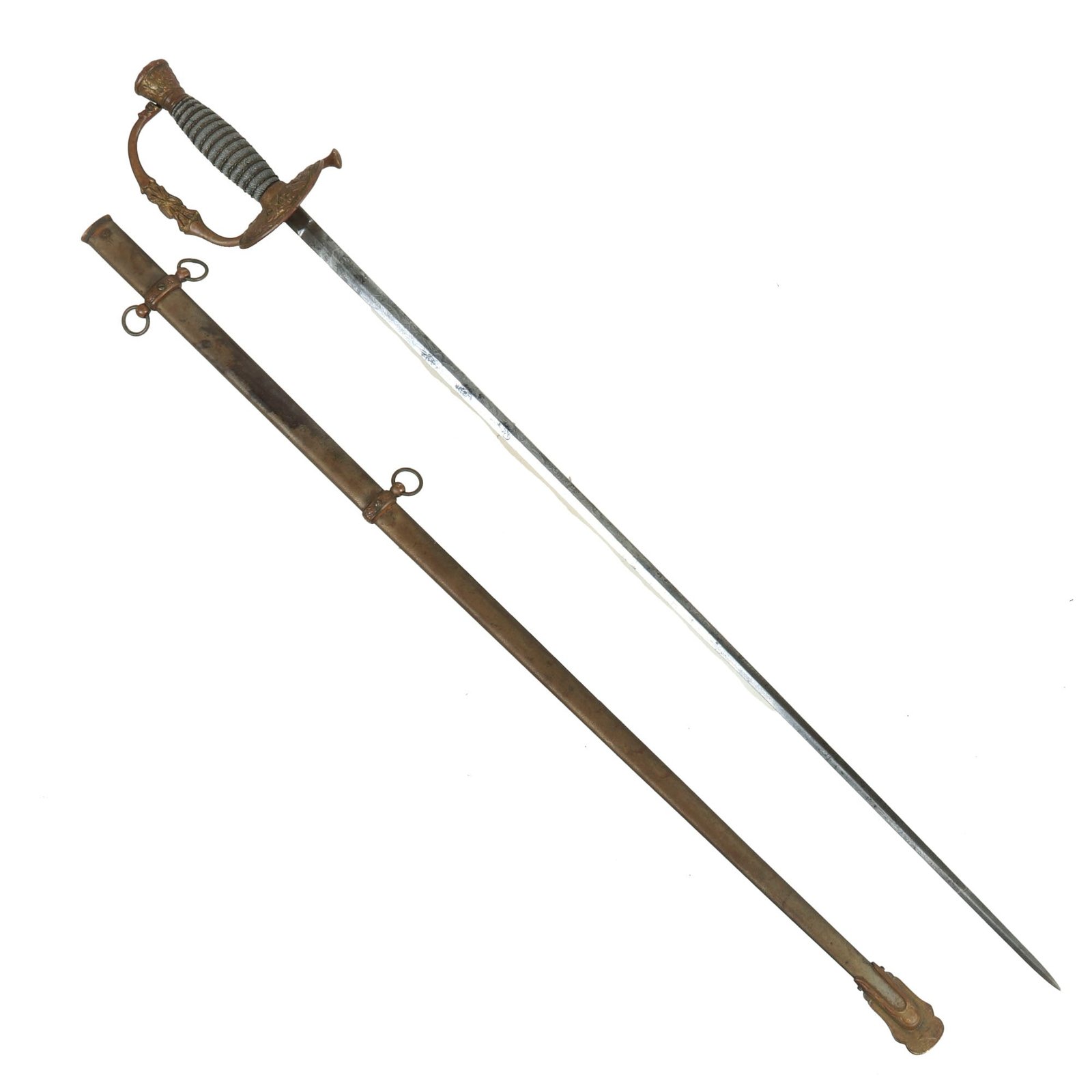 Buy Original U.S. Civil War Era Model 1860 Army Staff and Field Officer Sword Presented by Scott. Guard 21st Regiment NGSNY with Etched Blade & Sharkskin Grip | Original Firearms Antique For Sale