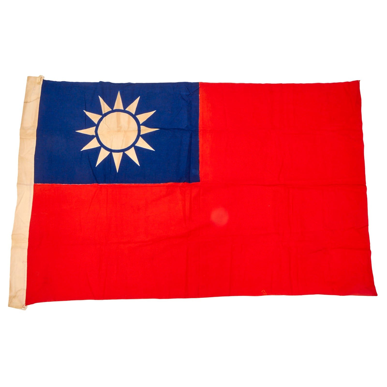 Buy Original Chinese WWII National Flag of the Republic of China with Faint Chinese Header Markings - 39 x 58” | Original Firearms Antique For Sale