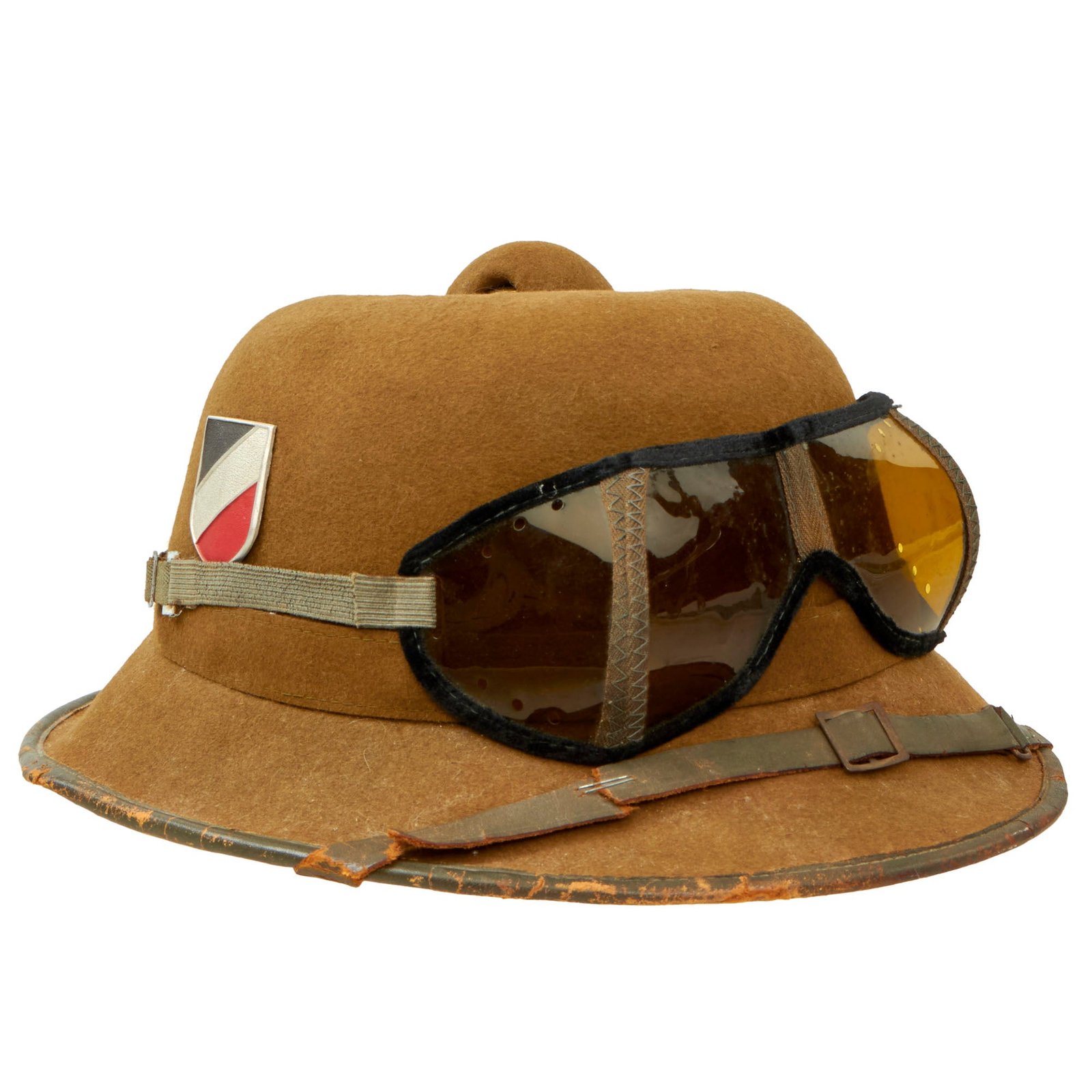 Buy Original German WWII 1942 dated 2nd Model Afrikakorps DAK Sun Helmet by APN with Eye Shields - size 55 | Original Firearms Antique For Sale