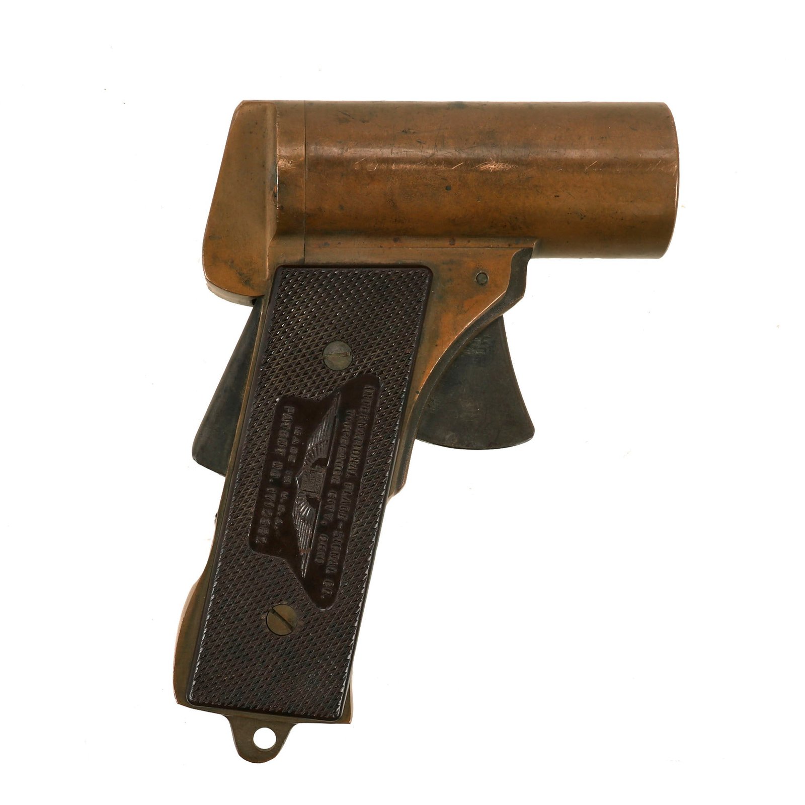 Buy Original U.S. WWII Brass M2 Pyrotechnic Pistol by International Flare-Signal Co. | Original Firearms Antique For Sale