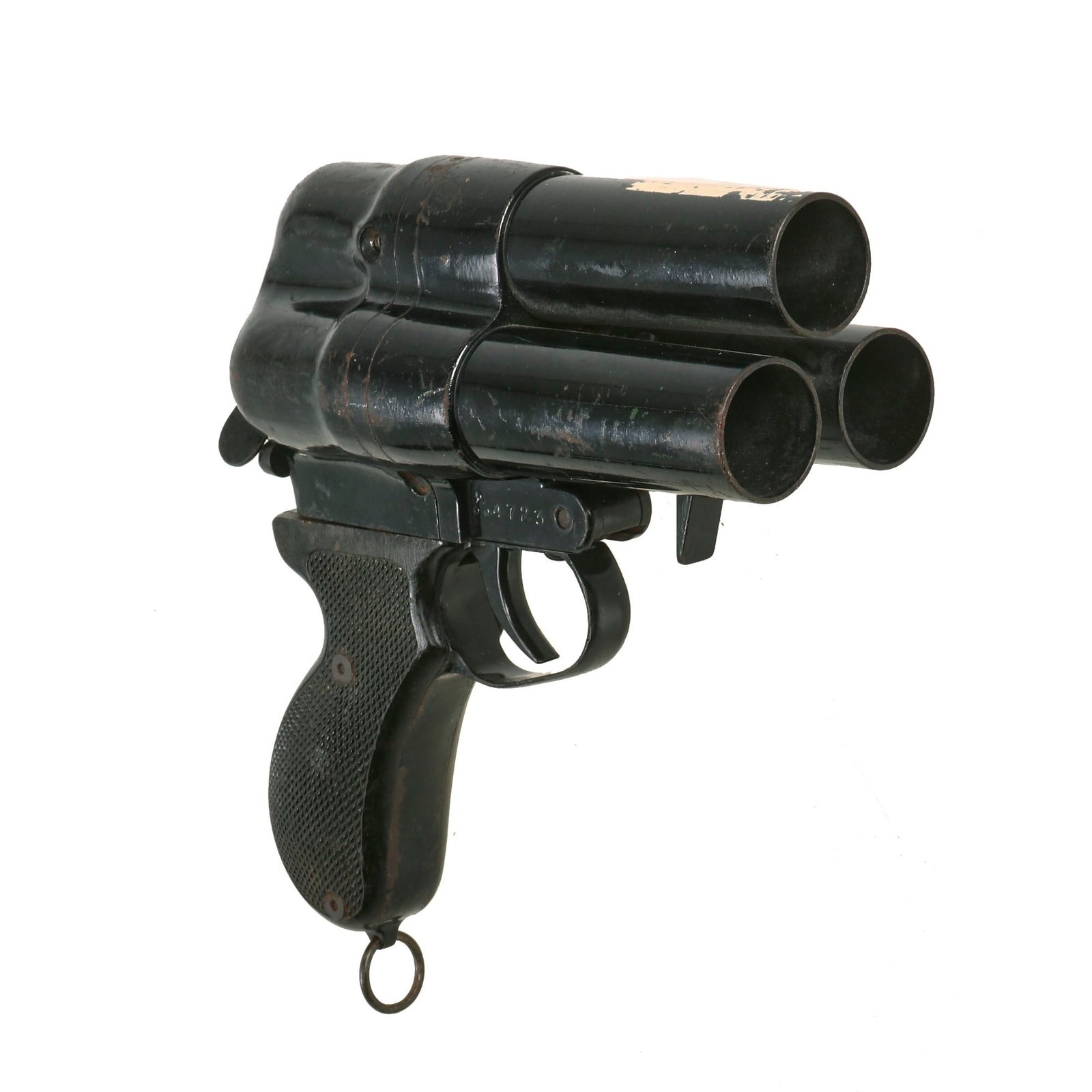 Buy Original Japanese WWII Imperial Navy Nambu Type 90 Three Barrel Flare Signal Pistol - Serial 4723 | Original Firearms Antique For Sale