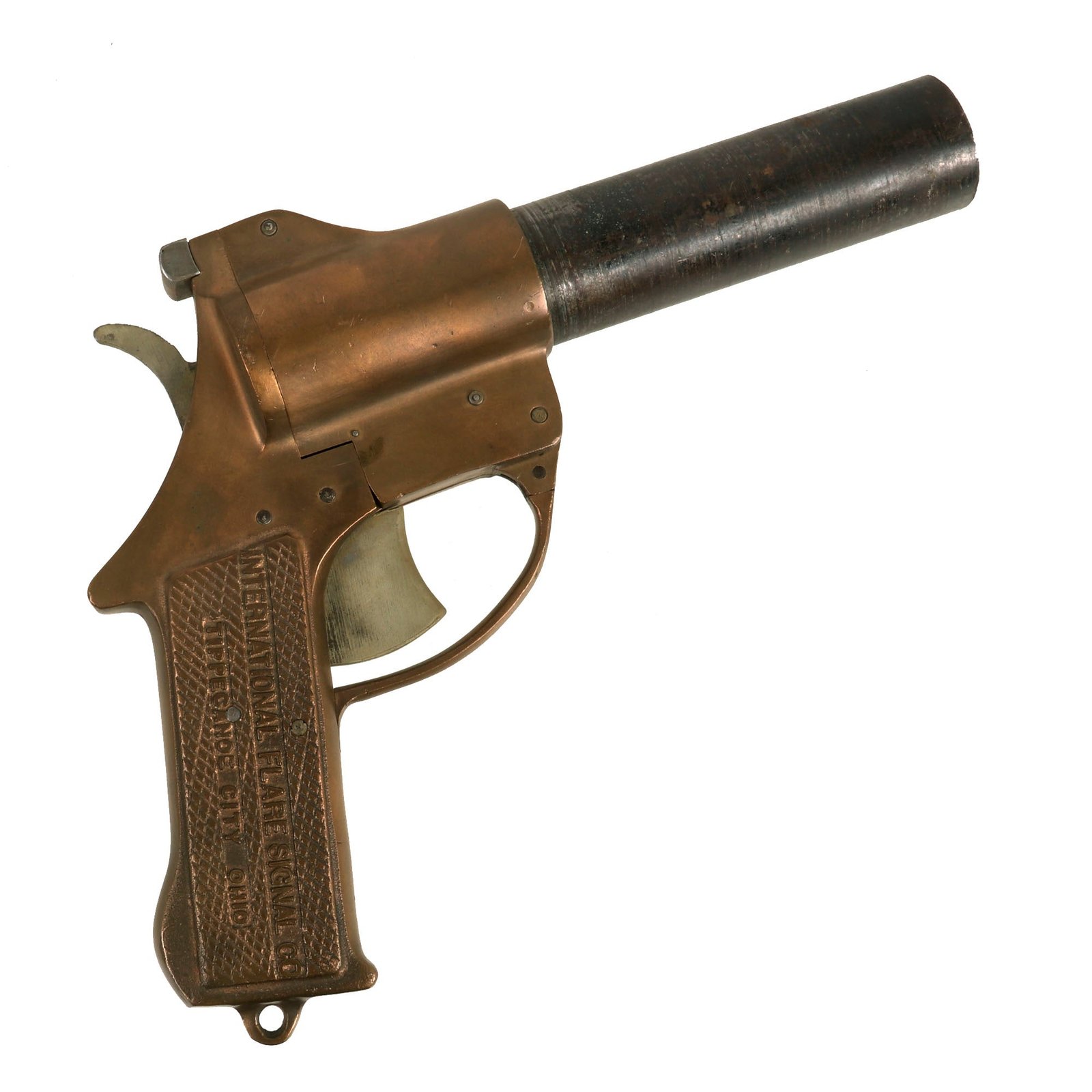 Buy Original U.S. WWII International Flare Signal Company Brass-Framed Pistol Serial 20582 - Dated Sept. 1943 | Original Firearms Antique For Sale