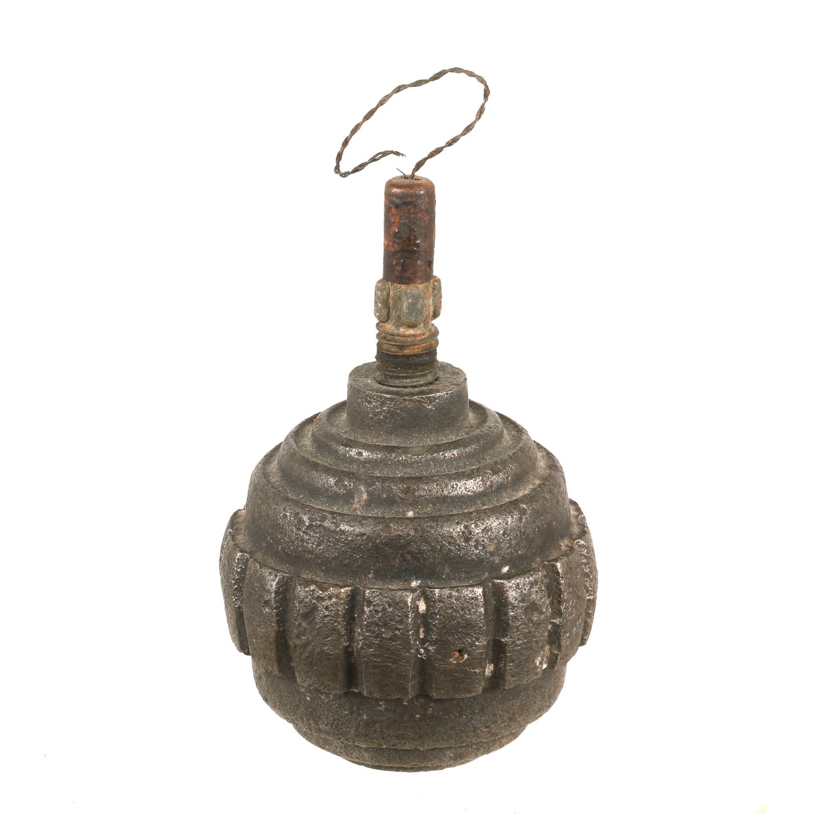Buy Original German WWI Inert Model 1915 Kugel n/A Ball Hand Fragmentation Inert Grenade with Fuse - Kugelhandgranate | Original Firearms Antique For Sale