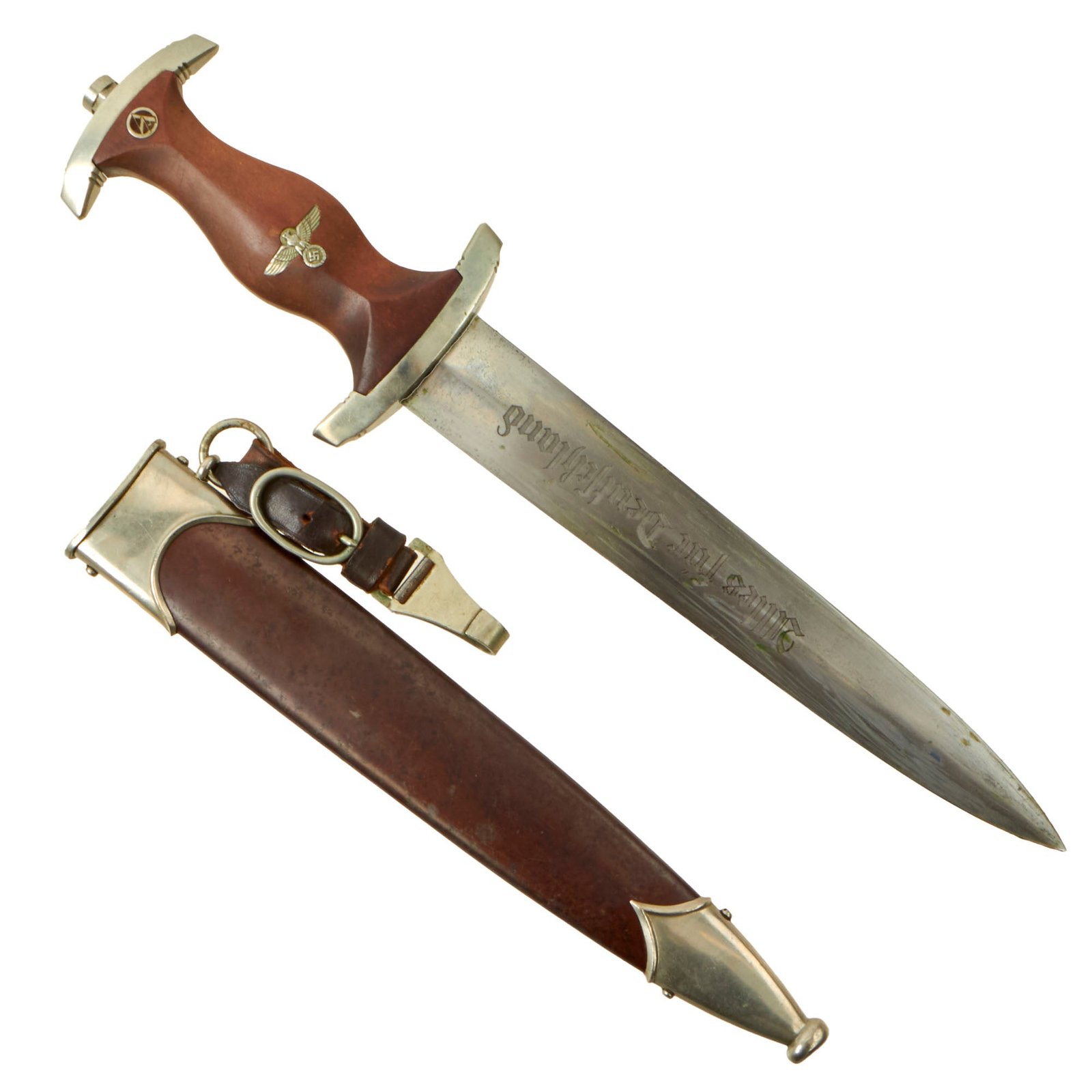 Buy Original German Early WWII SA Dagger by Eduard Wüsthof of Solingen with Scabbard and Hanger | Original Firearms Antique For Sale