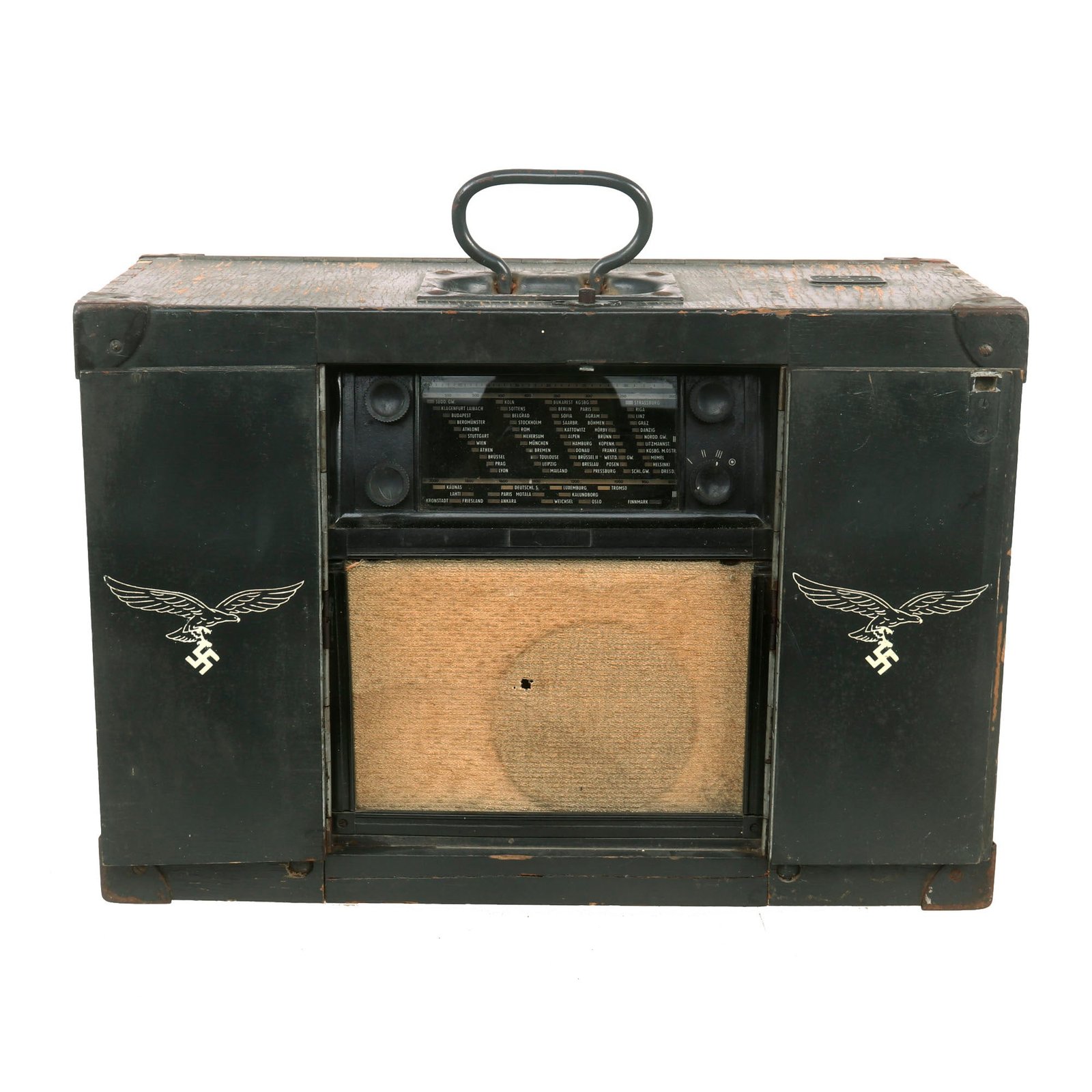 Buy Original German WWII Luftwaffe Portable Model K32 GWB Barracks Radio by Siemens - Serial 4780 | Original Firearms Antique For Sale