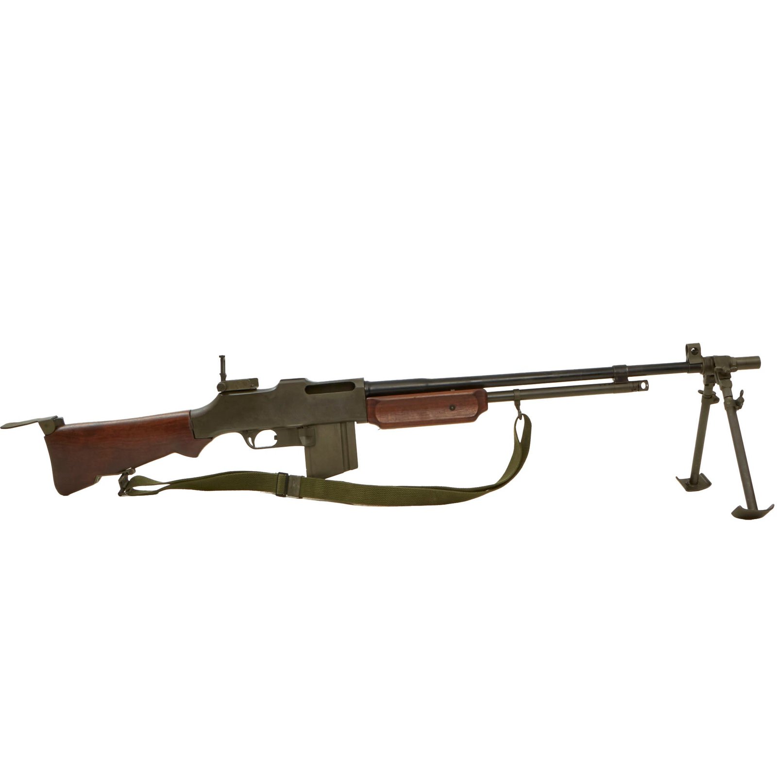 Buy Original U.S. WWII Korean War BAR Browning M1918A2 Display Gun with Non-Firing Steel Receiver & Sling - ROT II Barrel Dated 12-52 | Original Firearms Antique For Sale