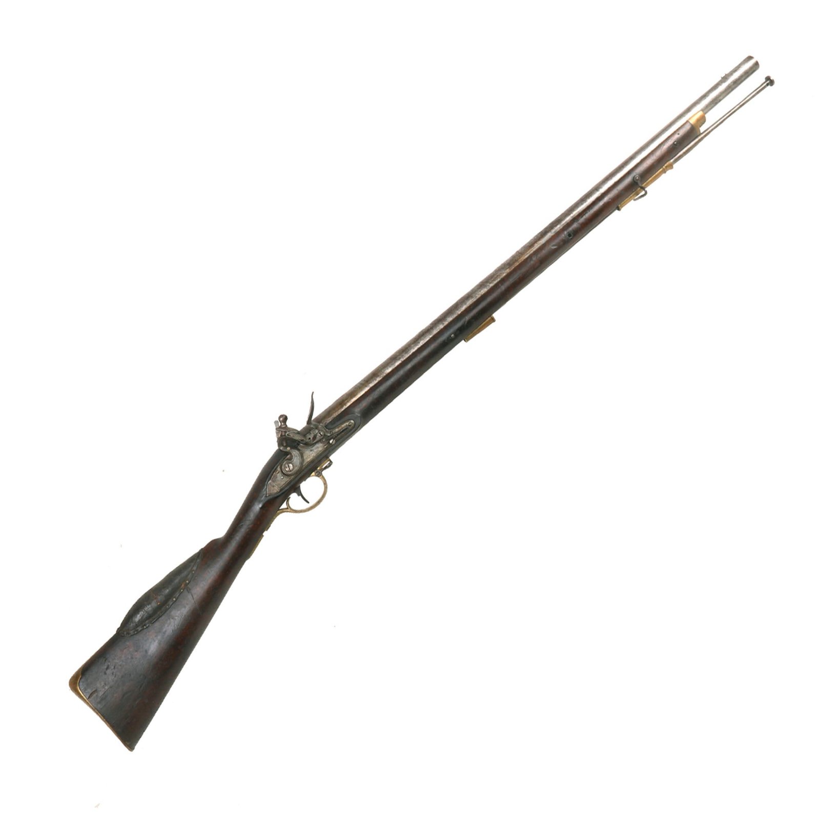 Buy Original Rare British Flintlock .65cal Sergeant's Short Musket by Henry Nock of London with Period Leather Cheek Pad - circa 1780 | Original Firearms Antique For Sale