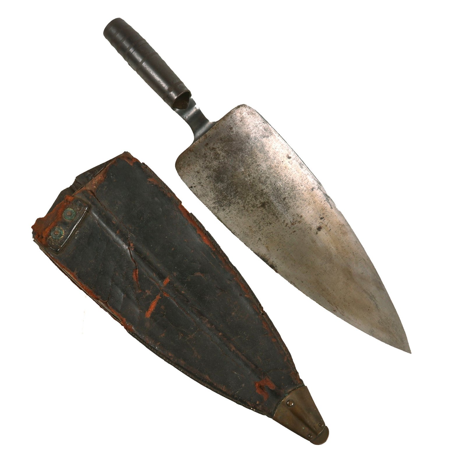 Buy Original U.S. Springfield Trapdoor Model 1873 Trowel Bayonet with Handle and Partial Scabbard | Original Firearms Antique For Sale