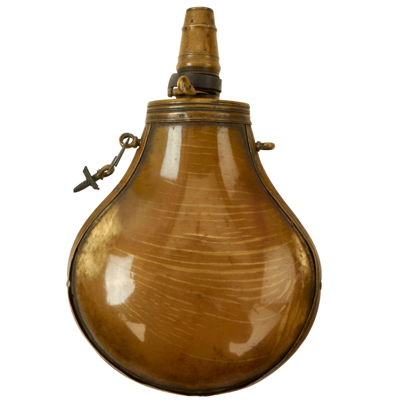 Buy Original U.S. Seminole Wars Era Horn Powder Flask - Circa 1820 - 1840 | Original Firearms Antique For Sale
