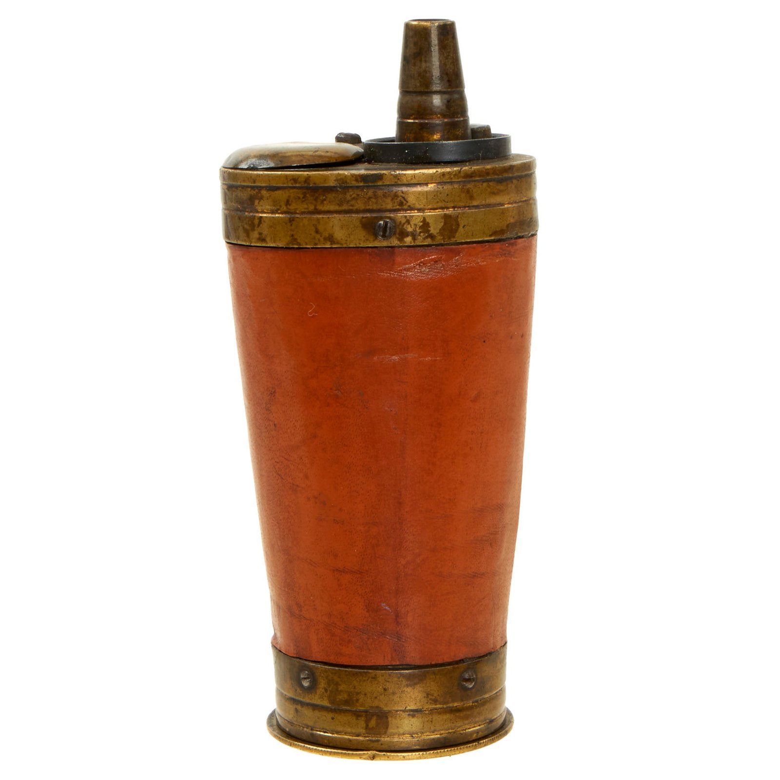 Buy Original U.S. Revolutionary War Era Pistol Flask with Ball & Patch Compartments - Three Balls Retained | Original Firearms Antique For Sale
