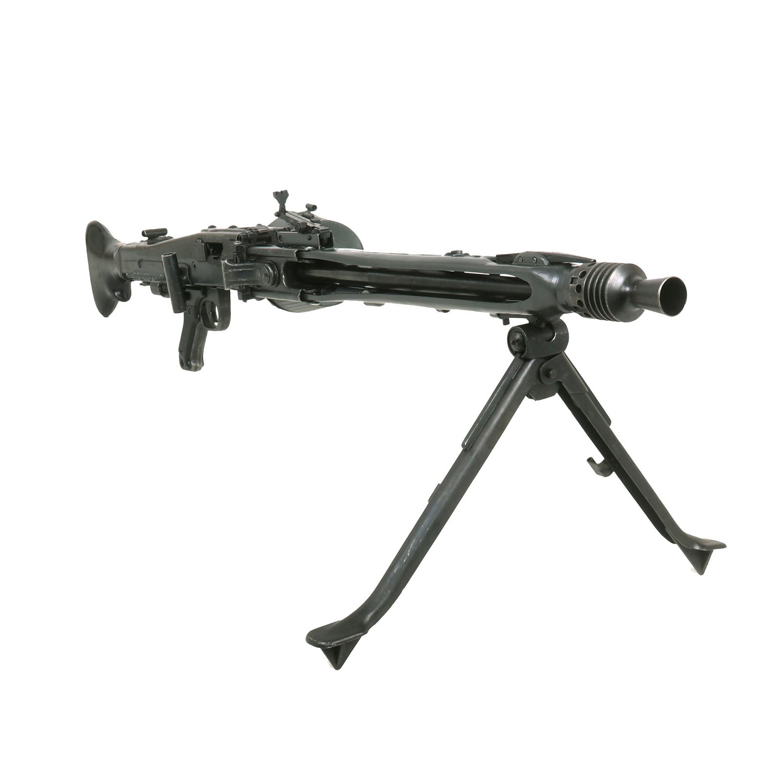 Buy Original German WWII MG 42 Display Machine Gun by Gustloff-Werke with Rare Bakelite Butt Stock and Belt Drum - made in 1944 | Original Firearms Antique For Sale