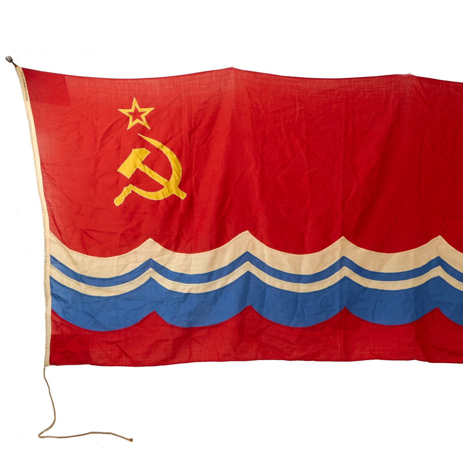 Buy Original Estonian Soviet Socialist Republic Cold War Era Flag with Halyard - 52" x 108" | Original Firearms Antique For Sale