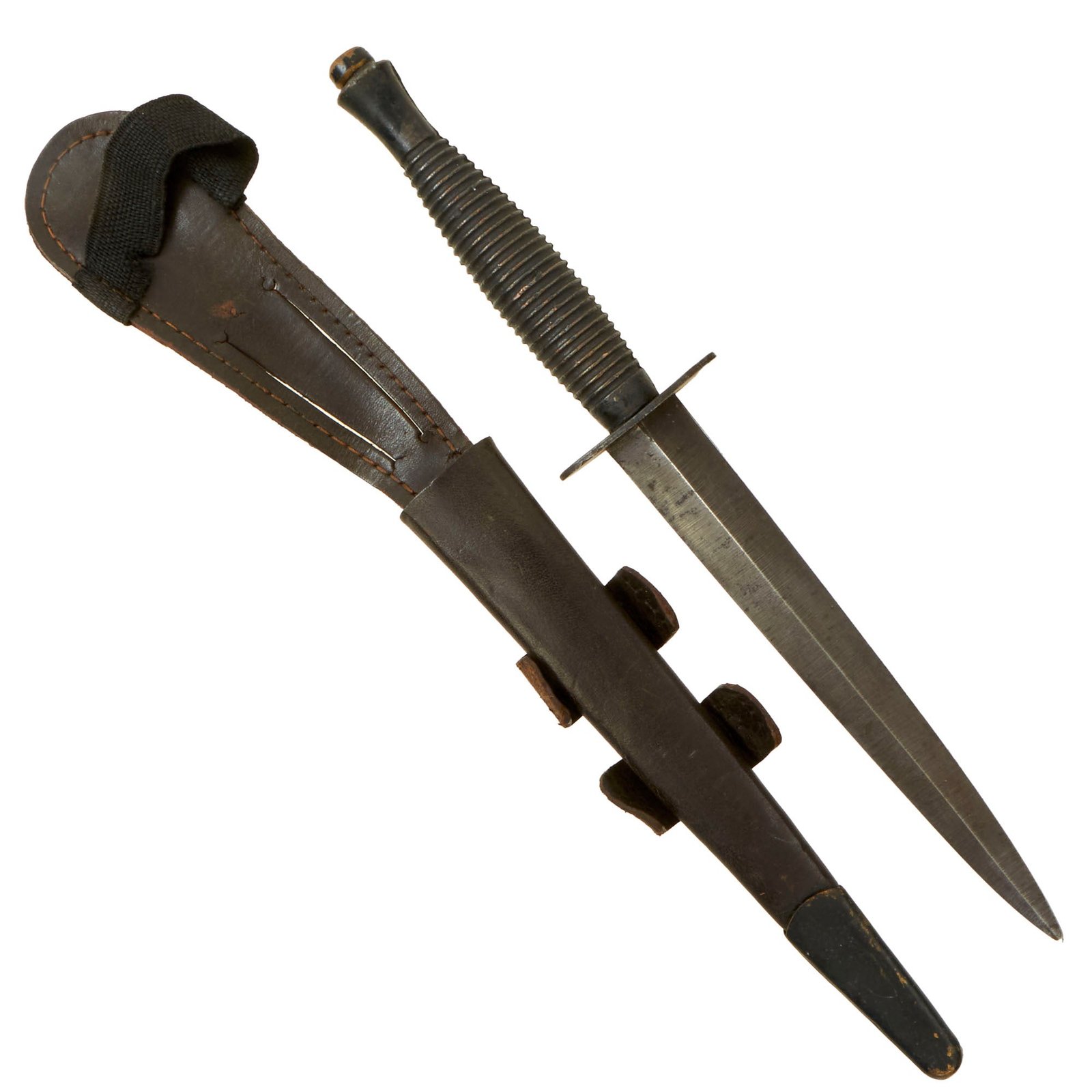 Buy Original British 1970s NATO Fairbairn Sykes Fighting Knife with Scabbard - Marked Sheffield England | Original Firearms Antique For Sale