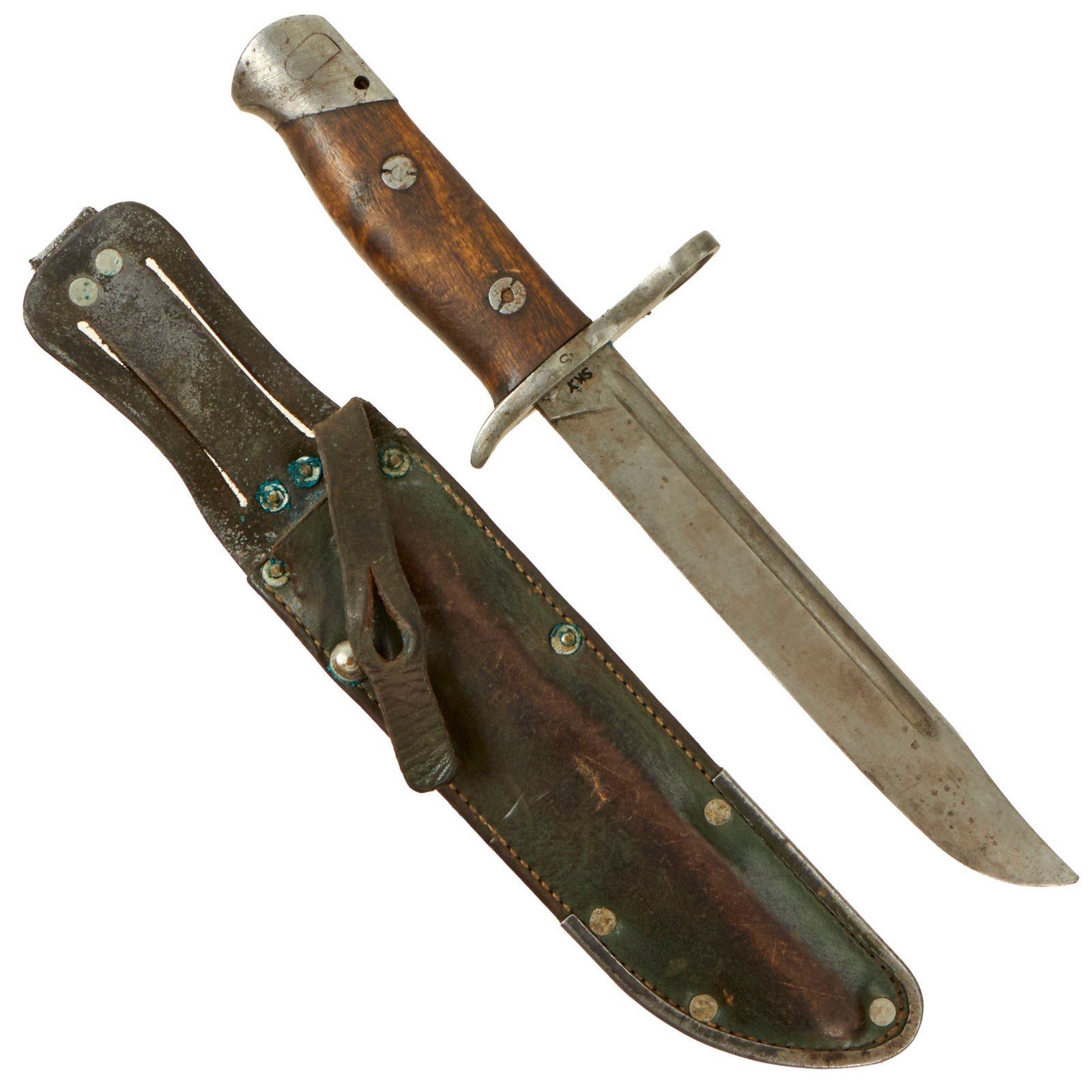 Buy Original Finnish WWII M39 Mosin Nagant Kulmala SK.Y Civil Guard Bayonet With Scarce Leather Scabbard | Original Firearms Antique For Sale