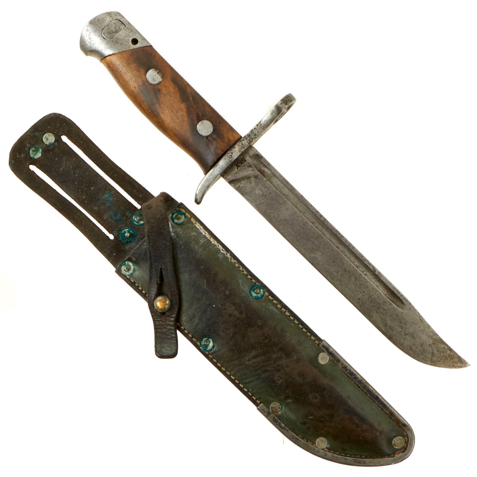 Buy Original Finnish WWII M39 Mosin Nagant Kulmala SK.Y Civil Guard Bayonet With Scarce Leather Scabbard | Original Firearms Antique For Sale