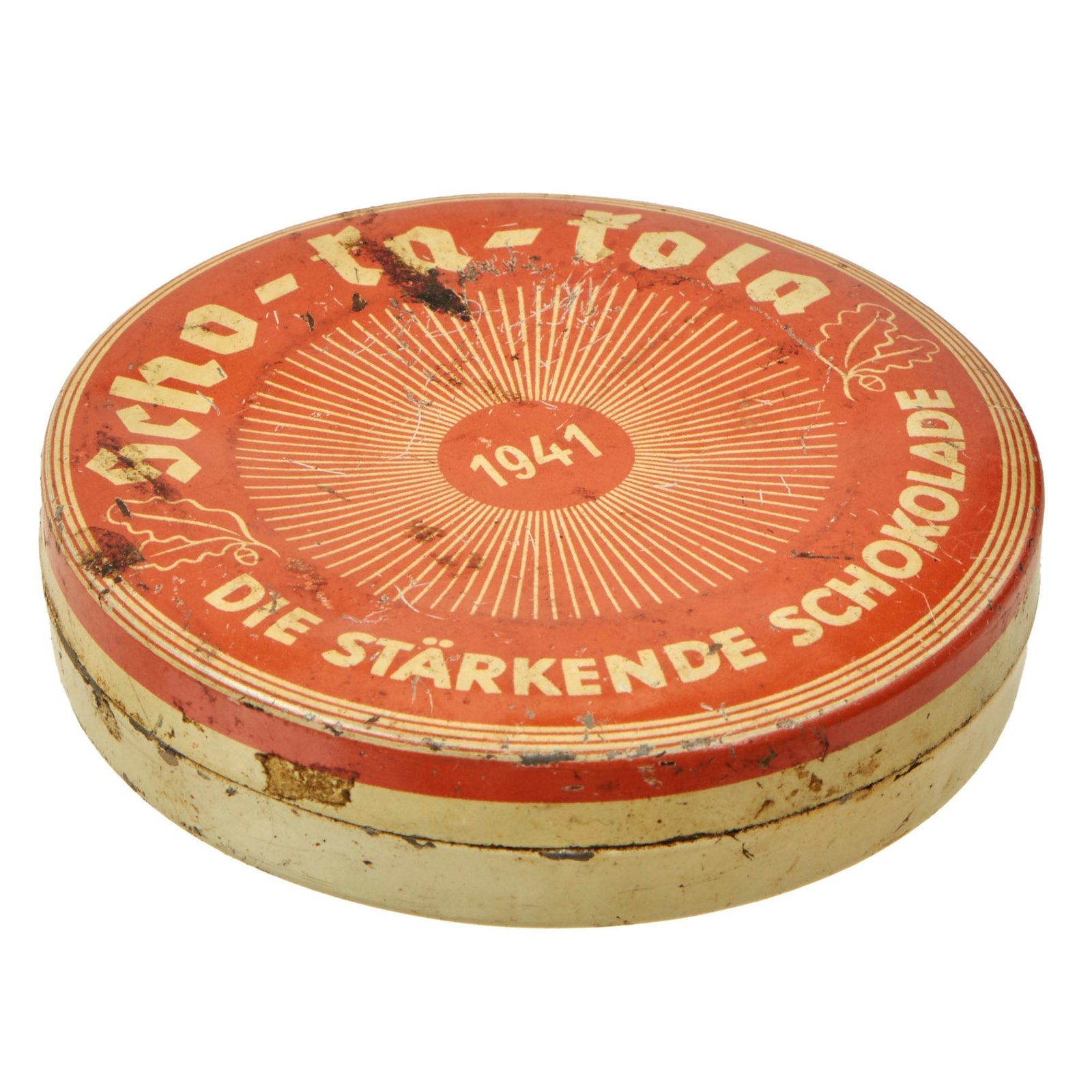 Buy Original German WWII Scho-Ka-Kola Chocolate Tin Dated 1941 - Wehrmacht Packaging | Original Firearms Antique For Sale