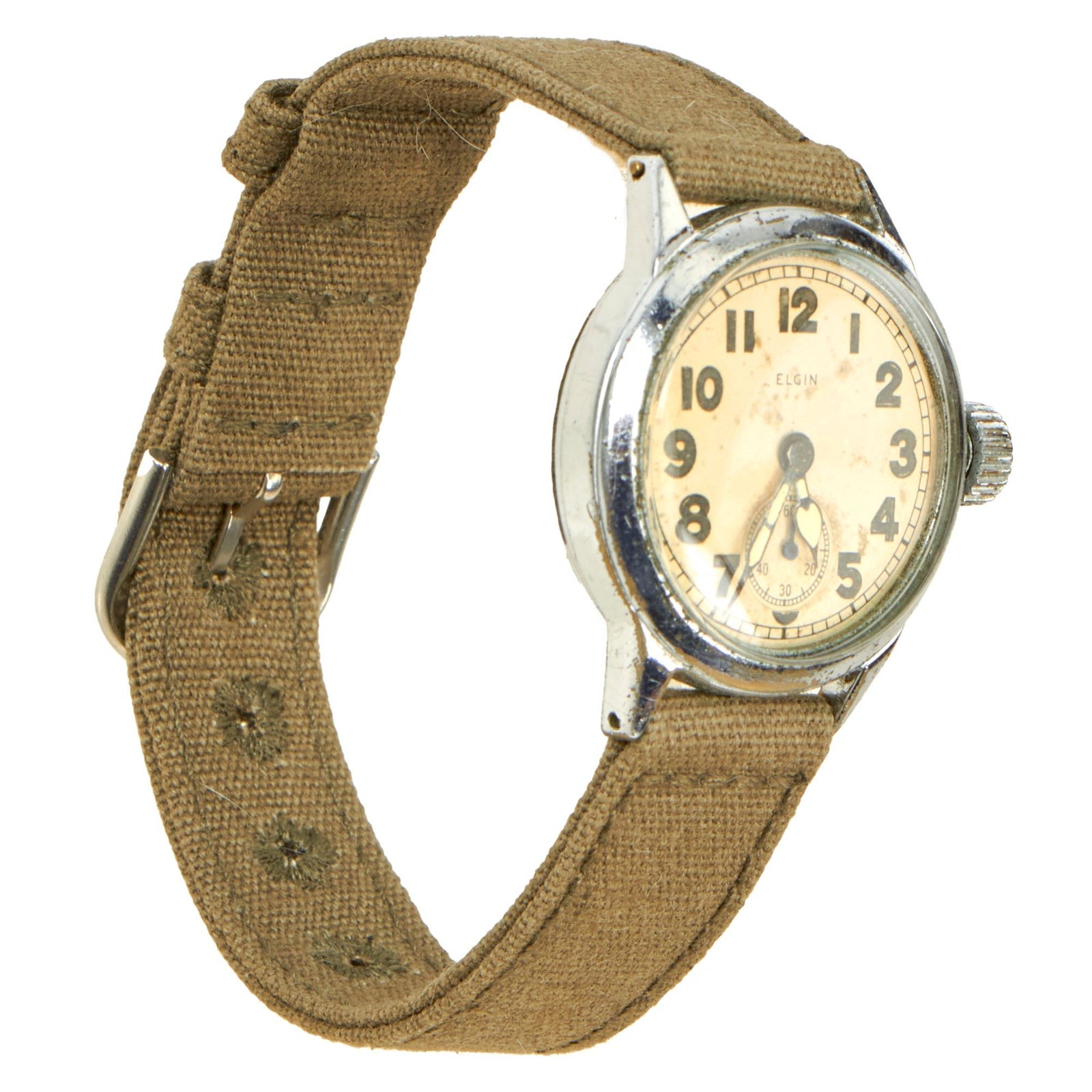 Buy Original U.S. WWII Ordnance Department Wrist Watch by Elgin, Serviced in 2023 | Original Firearms Antique For Sale