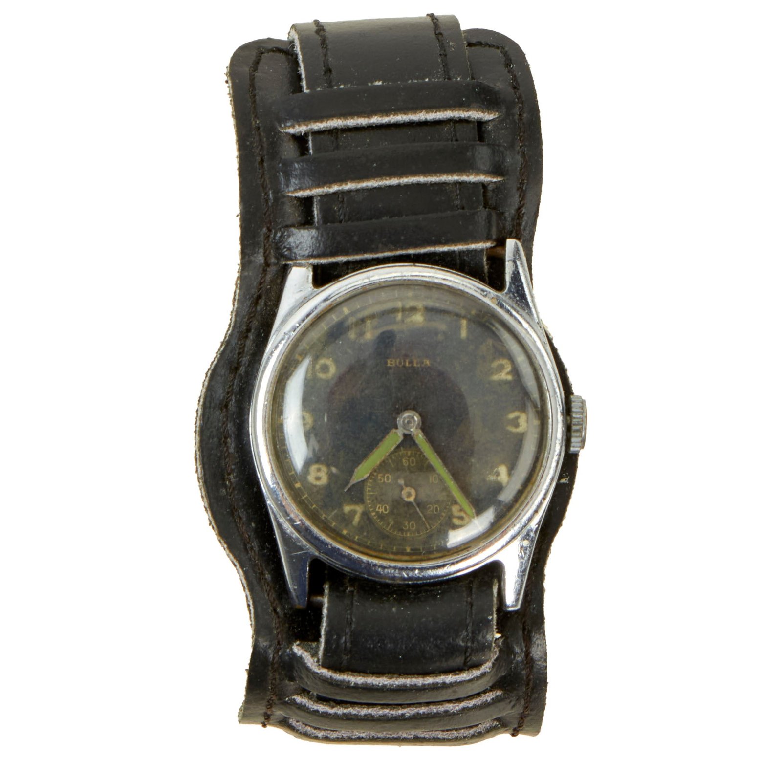 Buy Original German WWII Wehrmacht Low Serial Number D-H Watch by Swiss Maker Bulla - Fully Functional | Original Firearms Antique For Sale