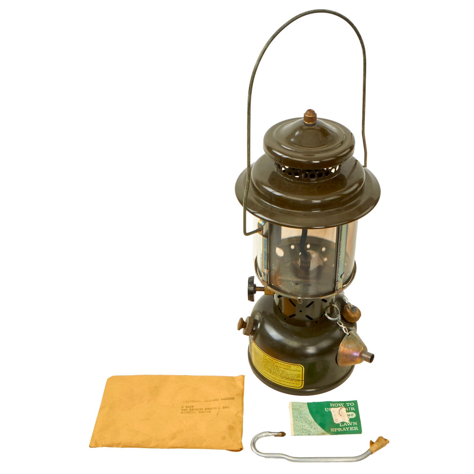 Buy Original U.S. Vietnam War 1969 Dated Coleman Gasoline Lantern with Generator in Original Envelope | Original Firearms Antique For Sale