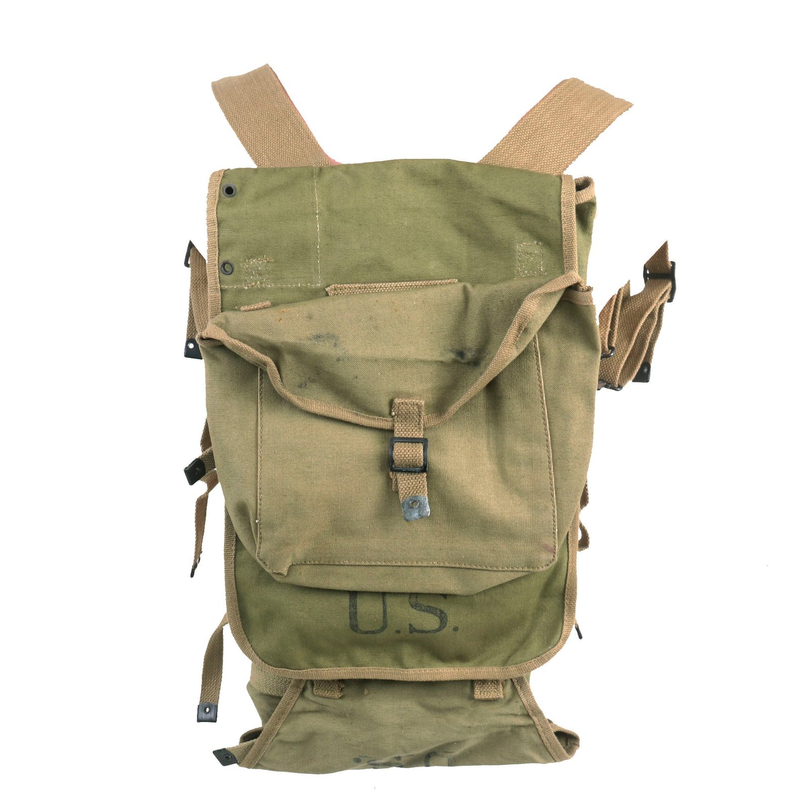 Buy Original U.S. WWII British Made M1928 Haversack with Meat Can Pouch & Pack Tail - Dated 1944 | Original Firearms Antique For Sale