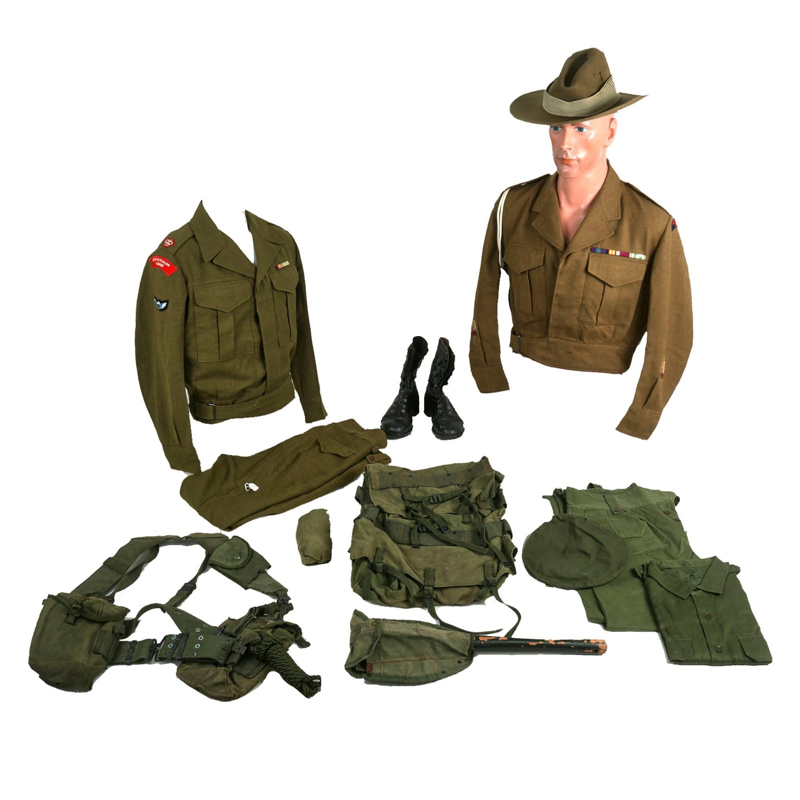 Buy Original Australian Vietnam War Uniform & Field Gear Lot with Slouch Hat | Original Firearms Antique For Sale
