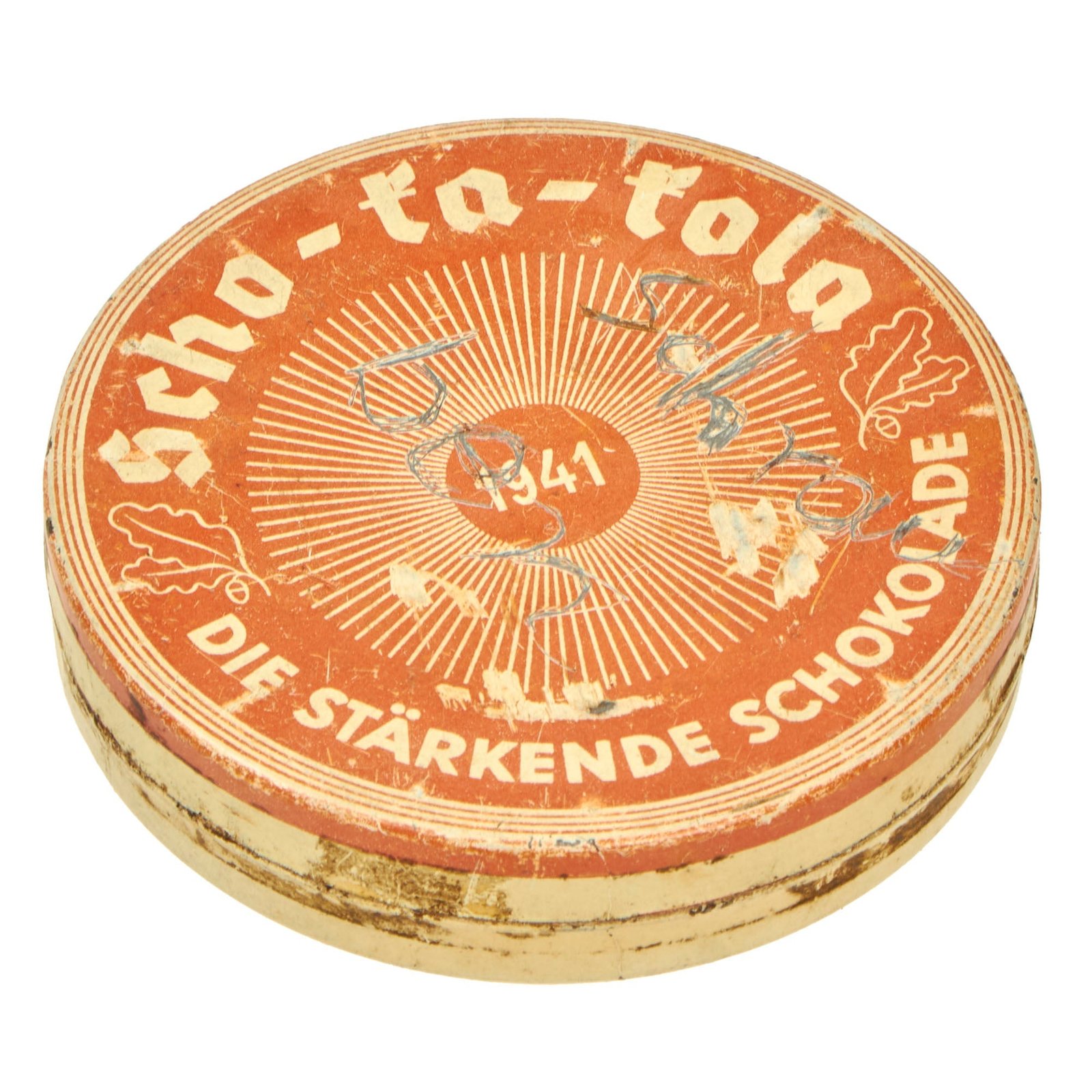 Buy Original German WWII Scho-Ka-Kola Chocolate Tin Dated 1941 - Wehrmacht Packaging | Original Firearms Antique For Sale