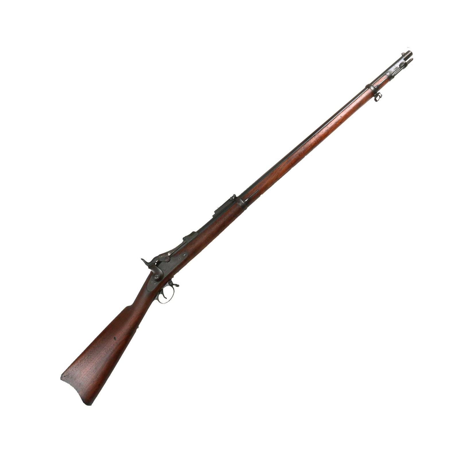 Buy Original U.S. Springfield Trapdoor Updated Model 1884 Round Rod Bayonet Rifle Serial 96470 - Made in 1878 & Upgraded in 1891 | Original Firearms Antique For Sale