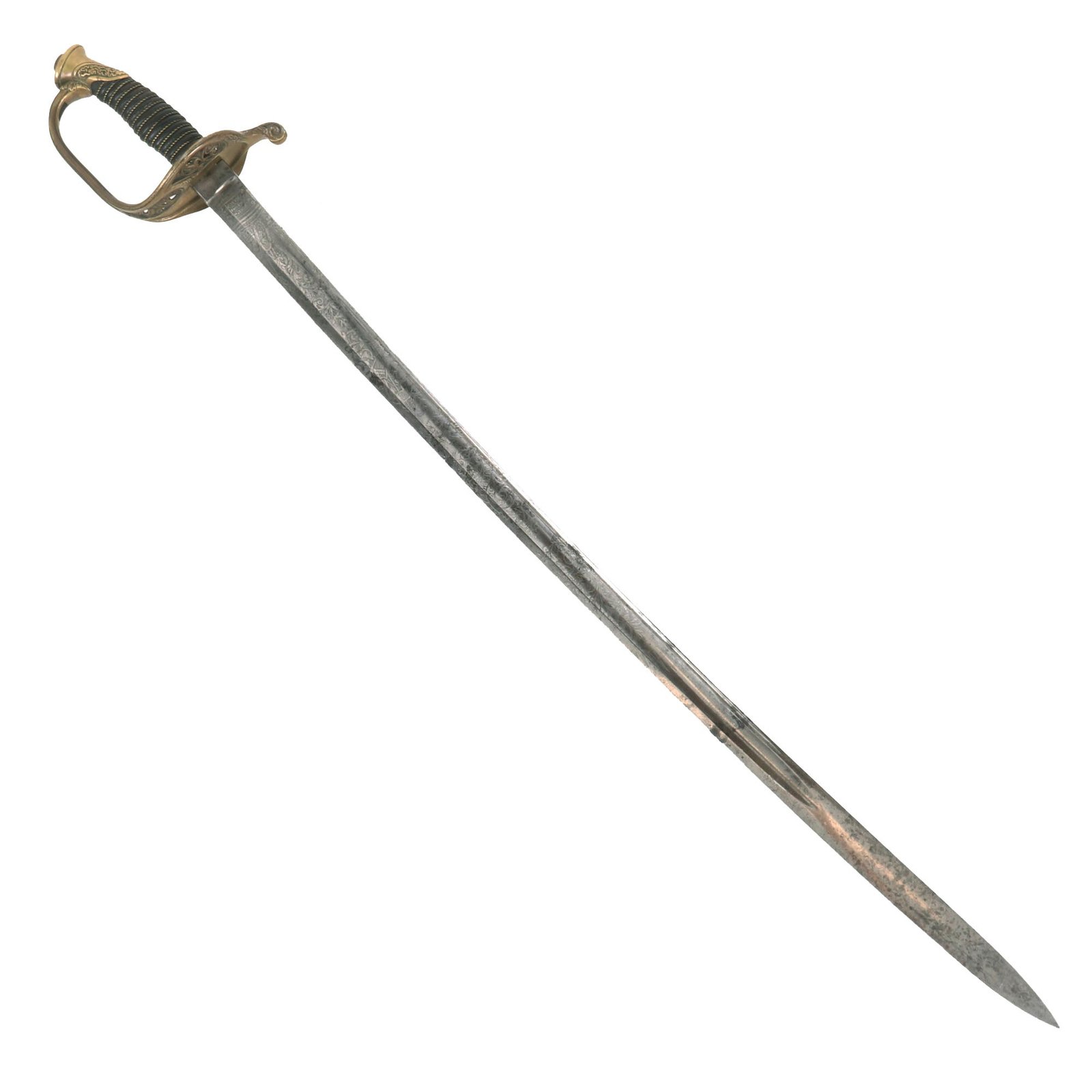 Buy Original U.S. Civil War M1850 Foot Officer Sword by W.H. Horstmann & Sons with Leather Grip & Etched German Blade | Original Firearms Antique For Sale