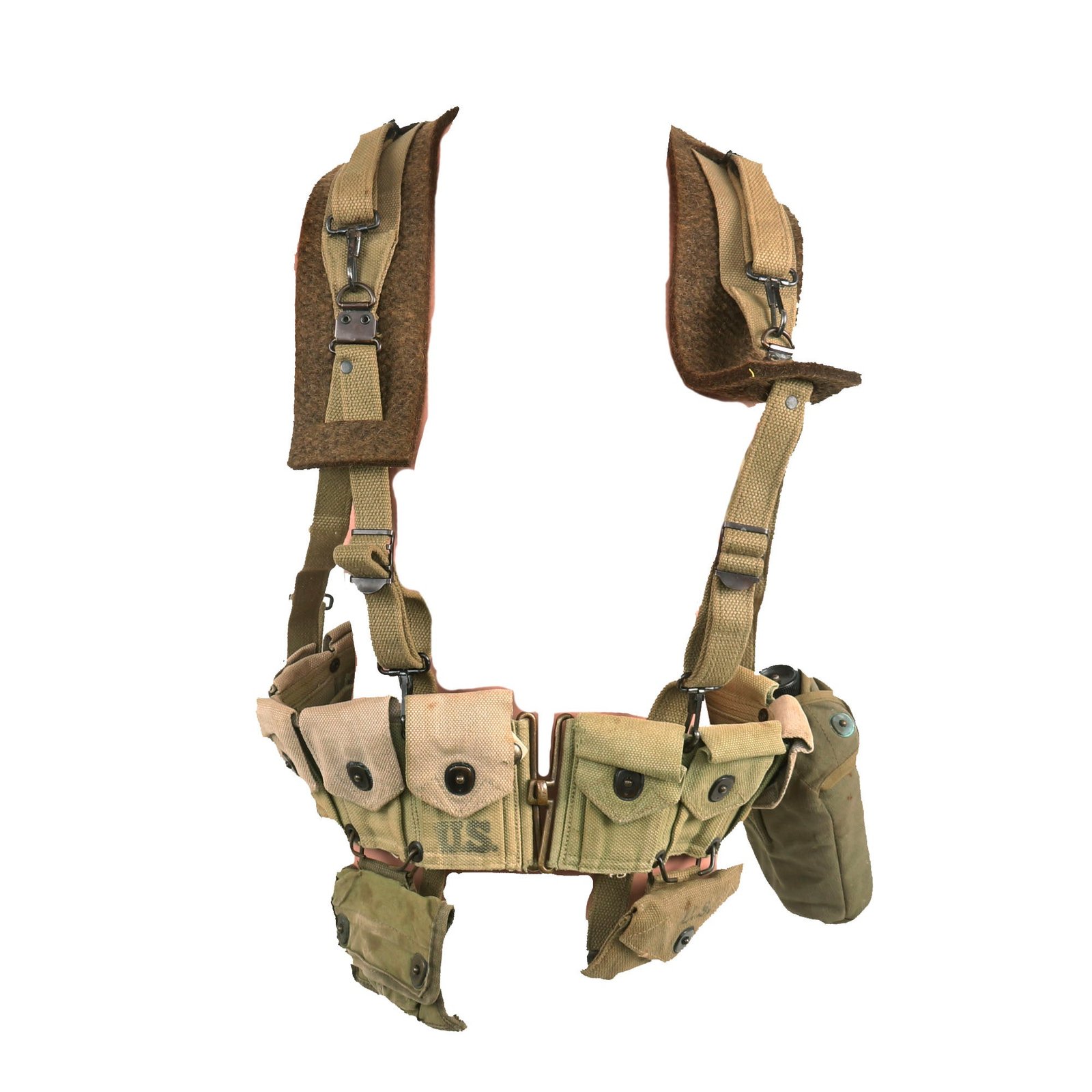 Buy Original U.S. WWII Field Gear Rig with M36 Musette Bag, Cartridge Belt, M-36 Suspenders & Rigged as “Airborne” Set | Original Firearms Antique For Sale