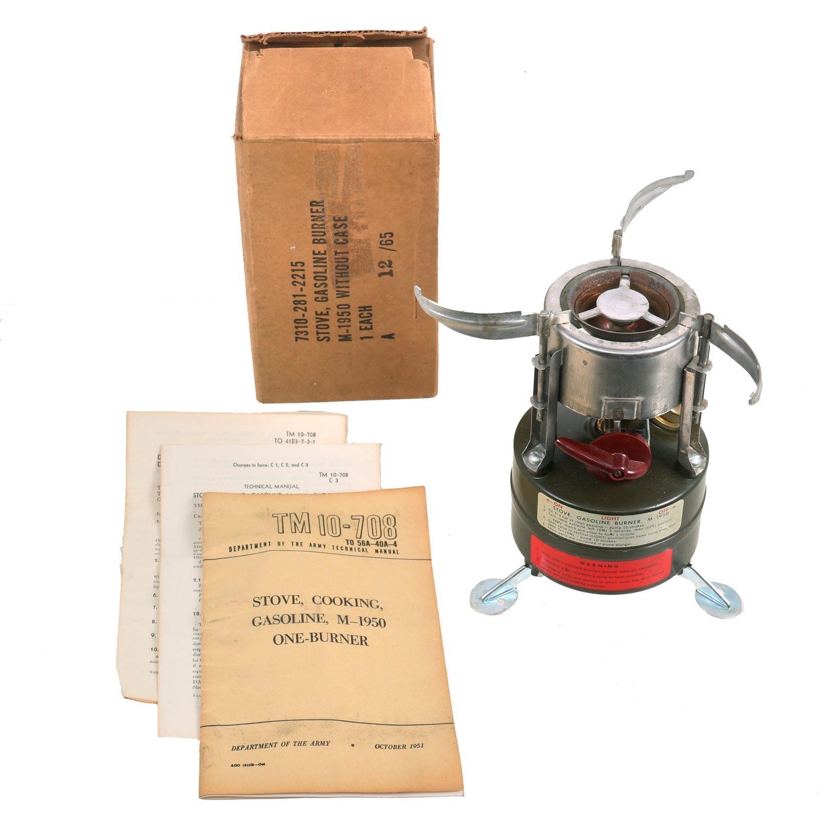 Buy Original U.S. Vietnam War M-1950 Rogers Squad Stove With Original Box and Manual Dated 1965 | Original Firearms Antique For Sale