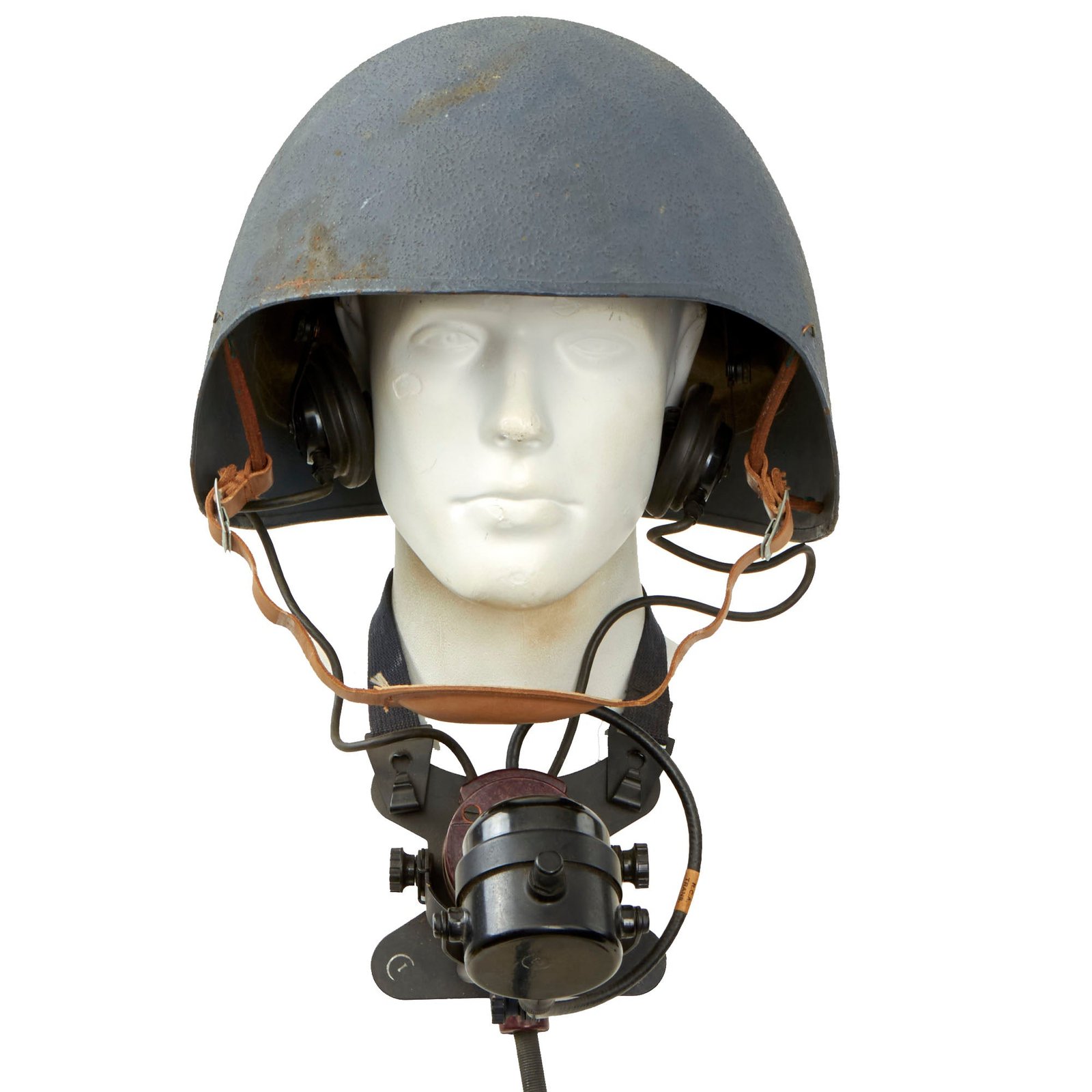 Buy Original U.S. WWII Navy USN MK2 Talker Flak Helmet with Headset and Microphone with Manual in Original Box | Original Firearms Antique For Sale