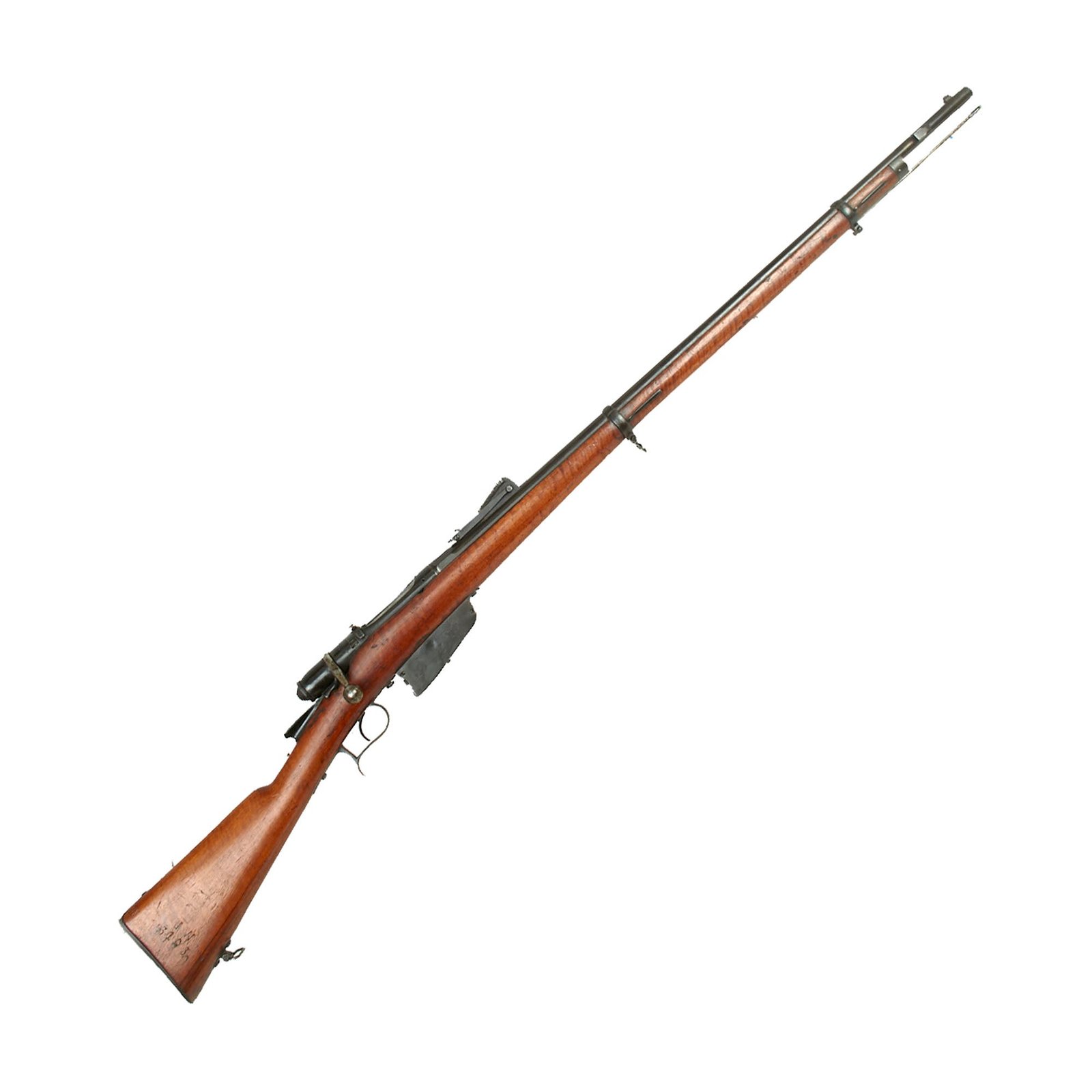 Buy Original Italian Vetterli M1870/87/15 Rifle Serial XZ.8749 by Torre Annunziata with Flame Figured Stock Converted to 6.5mm - Dated 1880 | Original Firearms Antique For Sale
