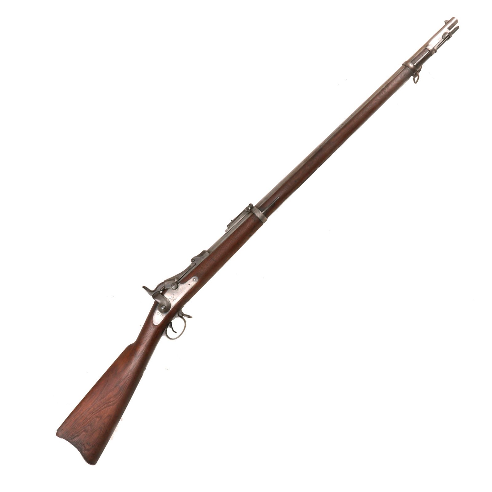 Buy Original U.S. Springfield Trapdoor Model 1884 / 1888 Round Rod Bayonet Rifle Made in 1886 with Unit Marking - Serial 315421 | Original Firearms Antique For Sale