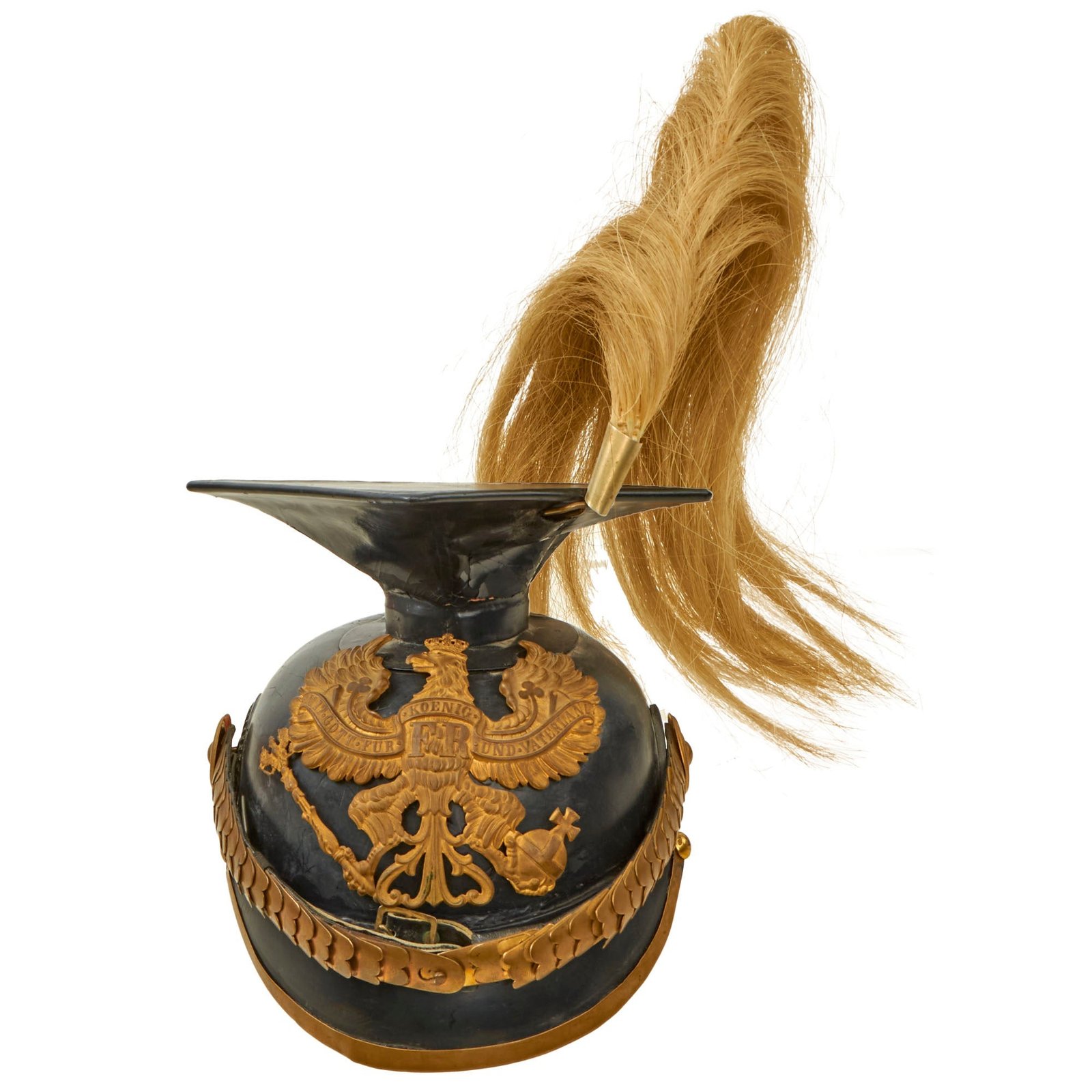 Buy Original Imperial German Prussian Model 1867/94 Officer’s Uhlan Tschapka with Plume - Dated 1917 | Original Firearms Antique For Sale