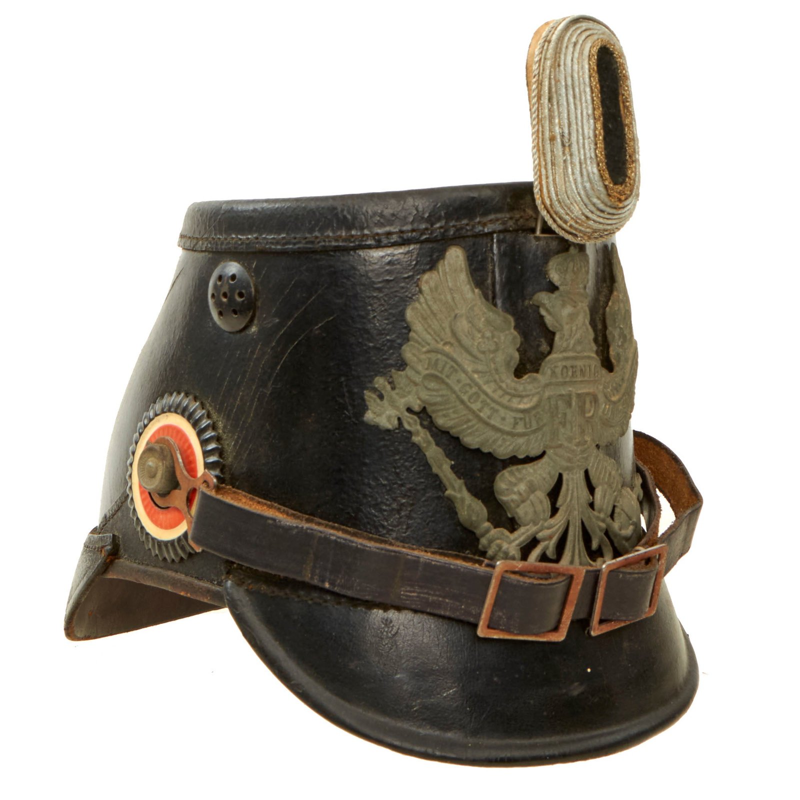 Buy Original Imperial German WWI Prussian M1915 Jäger Enlisted Shako with Chinstrap & Cockades | Original Firearms Antique For Sale