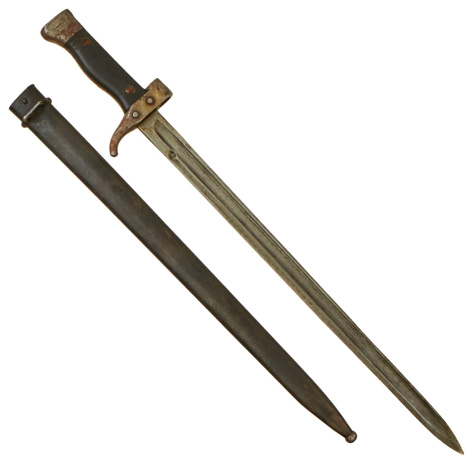 Buy Original French WWI Era M1892 Sword Bayonet and Scabbard For The 8mm Mannlicher-Berthier M1890 Carabine de Cavalerie (Cavalry Carbine) | Original Firearms Antique For Sale