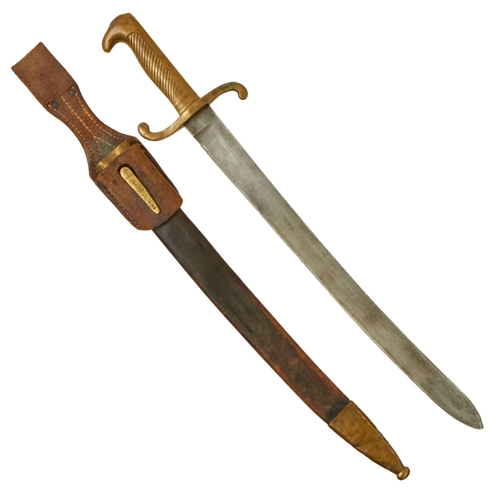 Buy Original Imperial German WWI M-1871 Artillery Short Sword with Matching Scabbard & Original Frog - Unit Marked | Original Firearms Antique For Sale