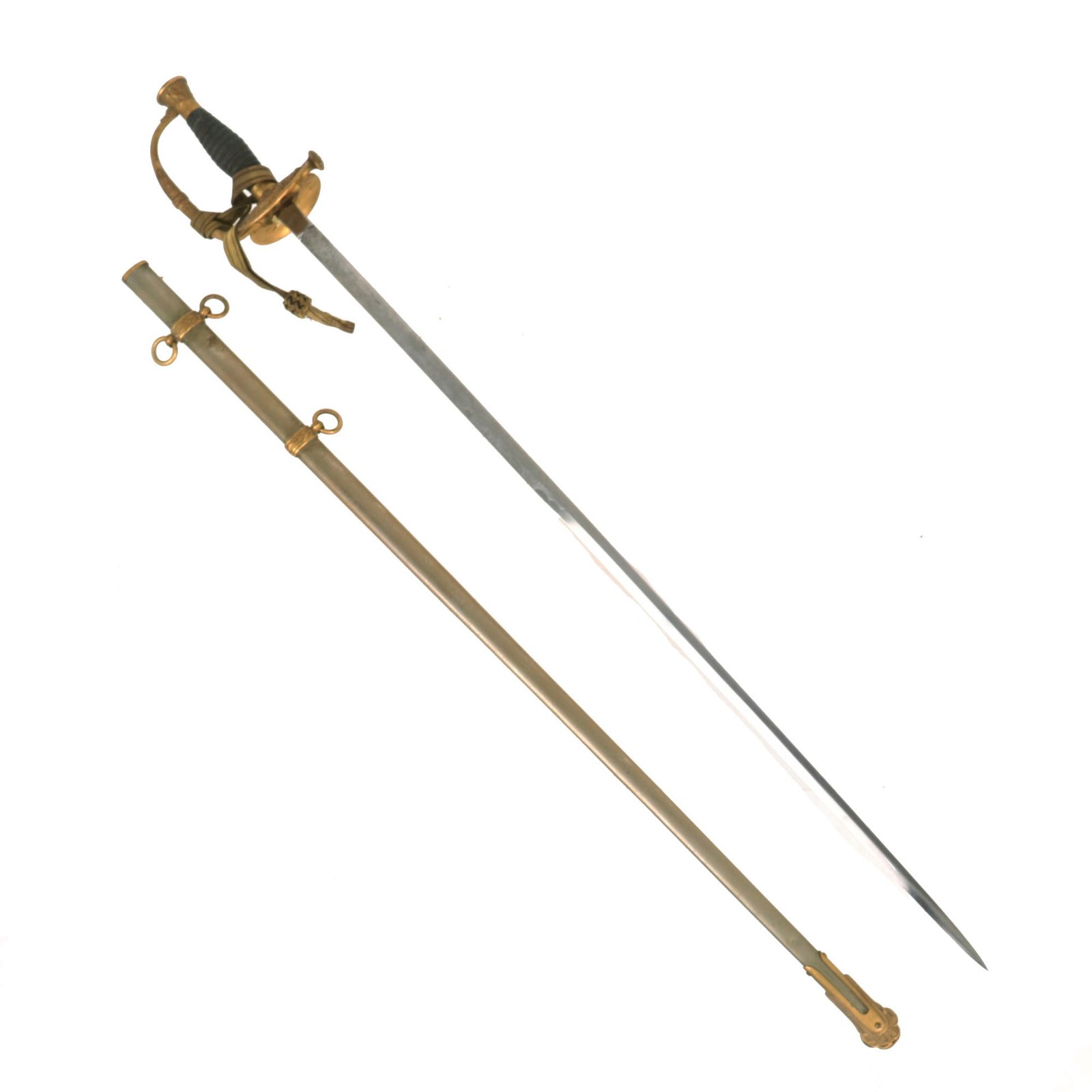 Buy Original U.S. Pre-WWI Engraved Model 1860 Army Staff & Field Officer Sword with Etched Blade & Scabbard - Presented in 1900 to New Jersey Militia Lieutenant Charles W. Parker | Original Firearms Antique For Sale