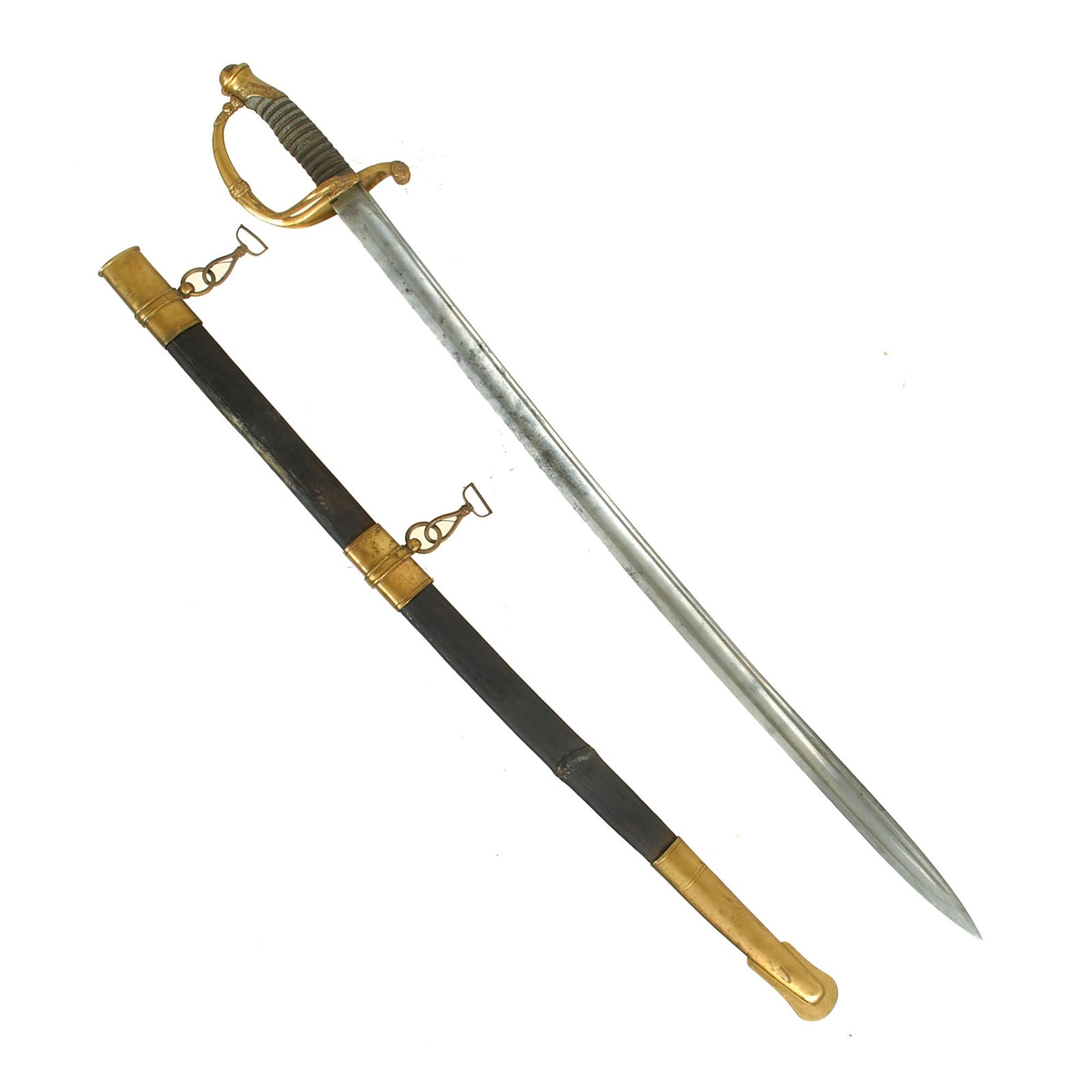 Buy Original U.S. Civil War French Imported Infantry Officer’s Sword & Scabbard with Sharkskin Grip | Original Firearms Antique For Sale