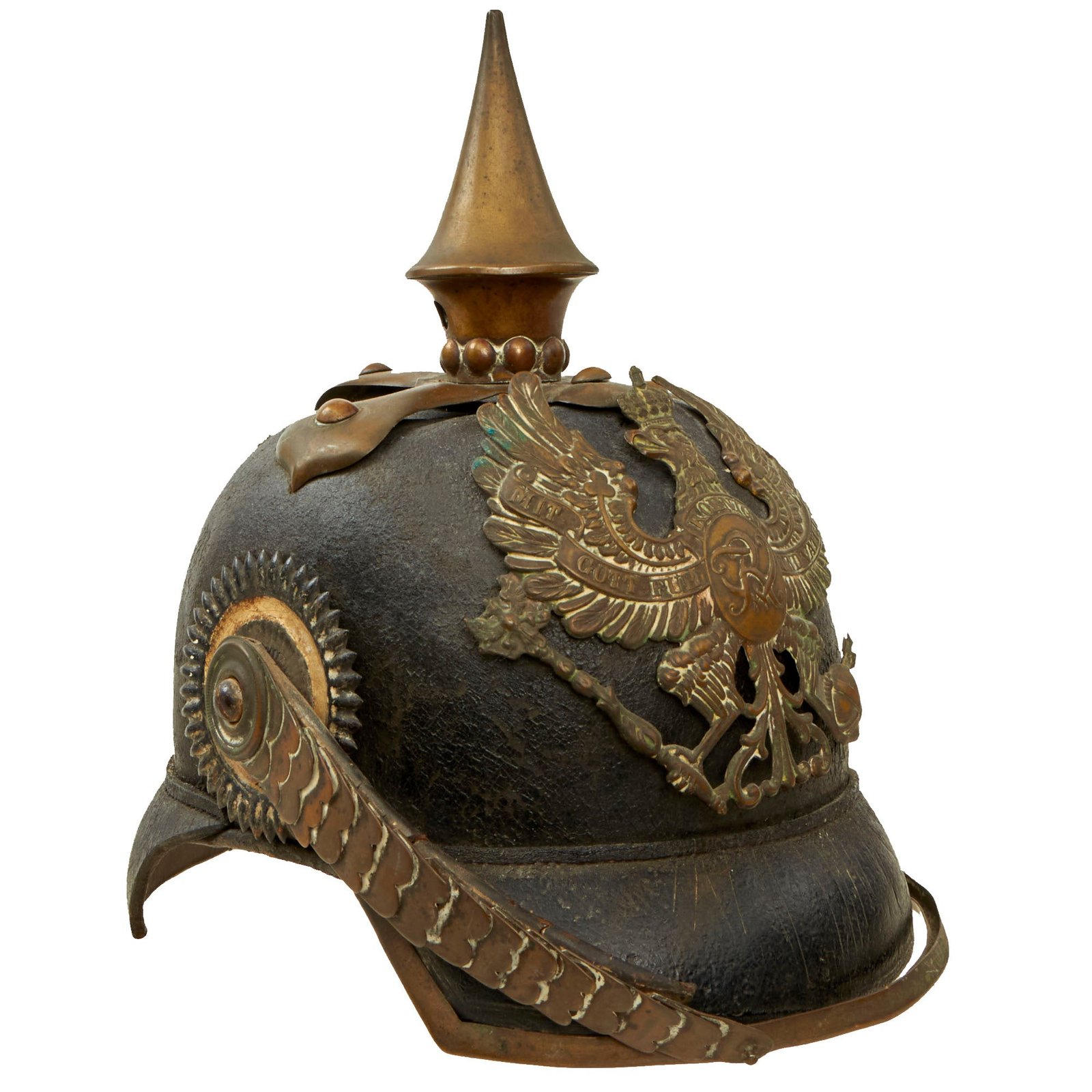 Buy Original Imperial German Prussian M1856/57 Pickelhaube with Extremely Scarce 75mm Cockade & Partial Chinscales | Original Firearms Antique For Sale