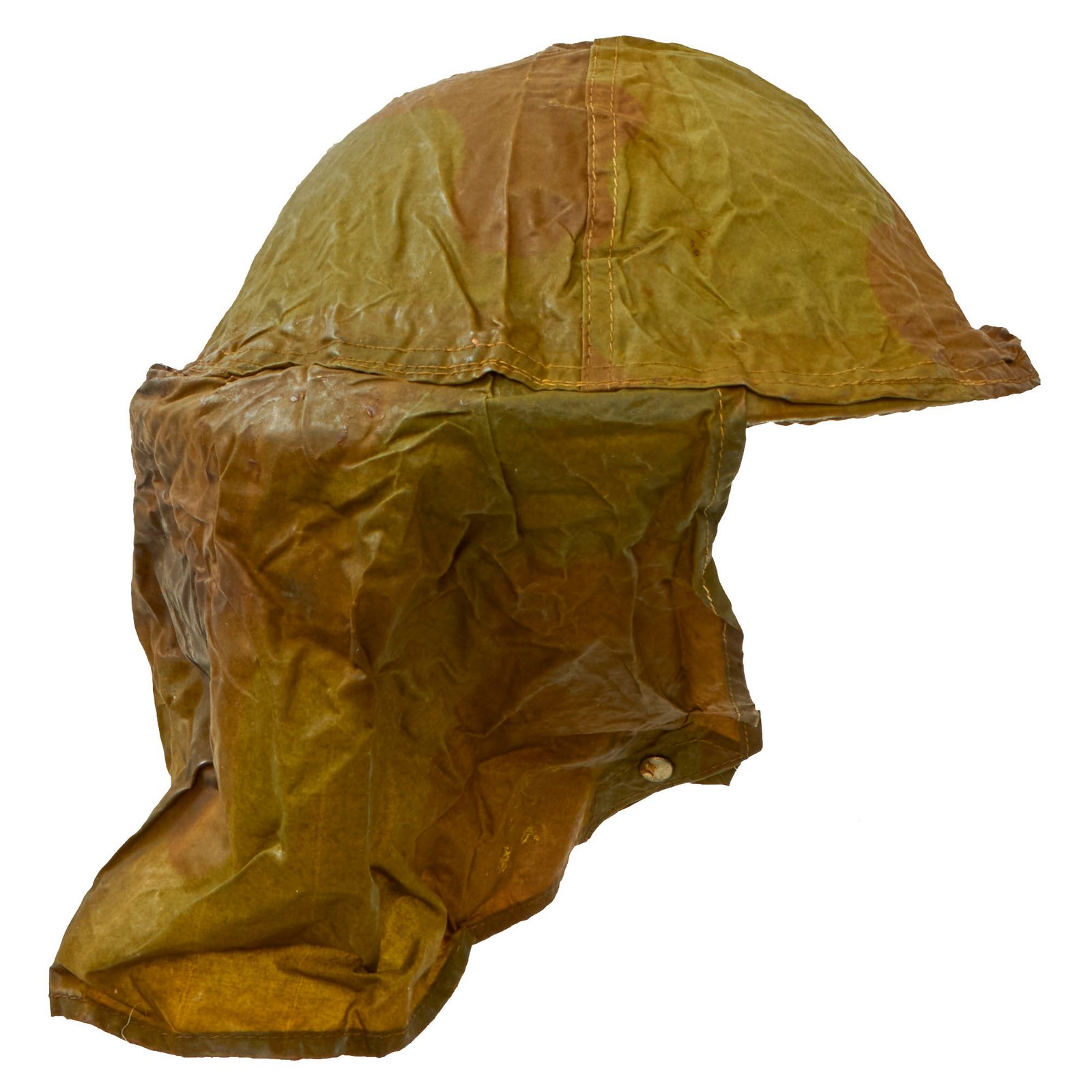 Buy Original Canadian WWII 1943 Brodie MkII Helmet with Extremely Scarce 1942 Camouflage Gas Cape - Size 7⅛ | Original Firearms Antique For Sale
