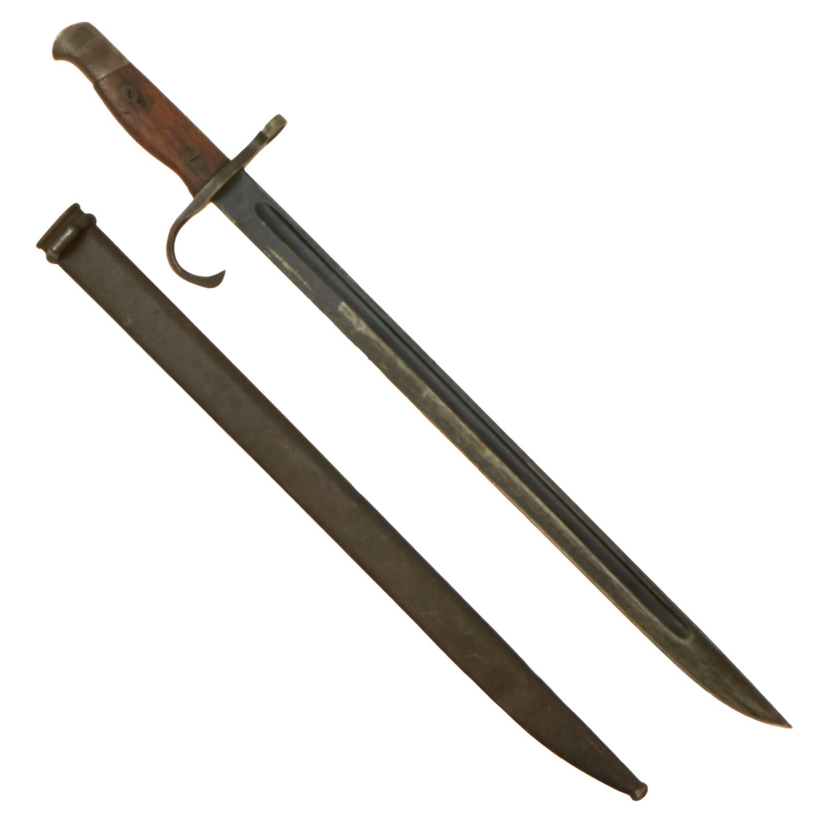 Buy Original Japanese WWII Early Arisaka Type 30 Hooked Quillon Bayonet by Kokura Arsenal with Scabbard | Original Firearms Antique For Sale