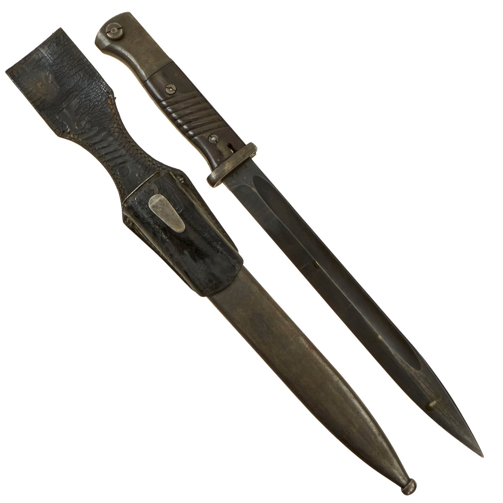 Buy Original German WWII 98k 1942 dated Bayonet by Alcoso-Werk with Scabbard & Frog - Matching Serial 7584 j | Original Firearms Antique For Sale