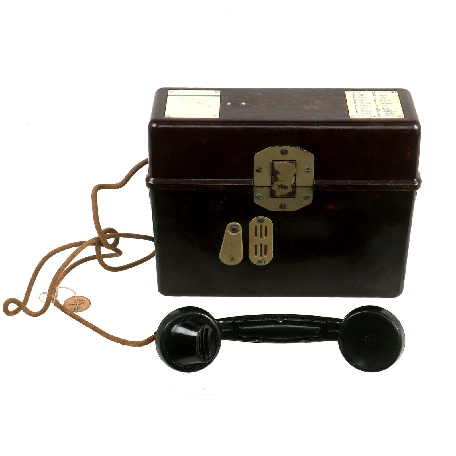Buy Original German WWII Wehrmacht Model FF33 Field Telephone With “Ordnance Tan” Paint  - Feldfernsprecher 33 | Original Firearms Antique For Sale