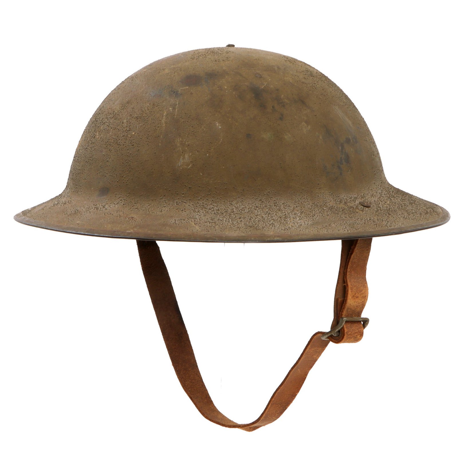 Original British WWI Texture Painted Mk 1 Brodie Helmet by Thomas Firth & Sons Ltd of Sheffield - Complete