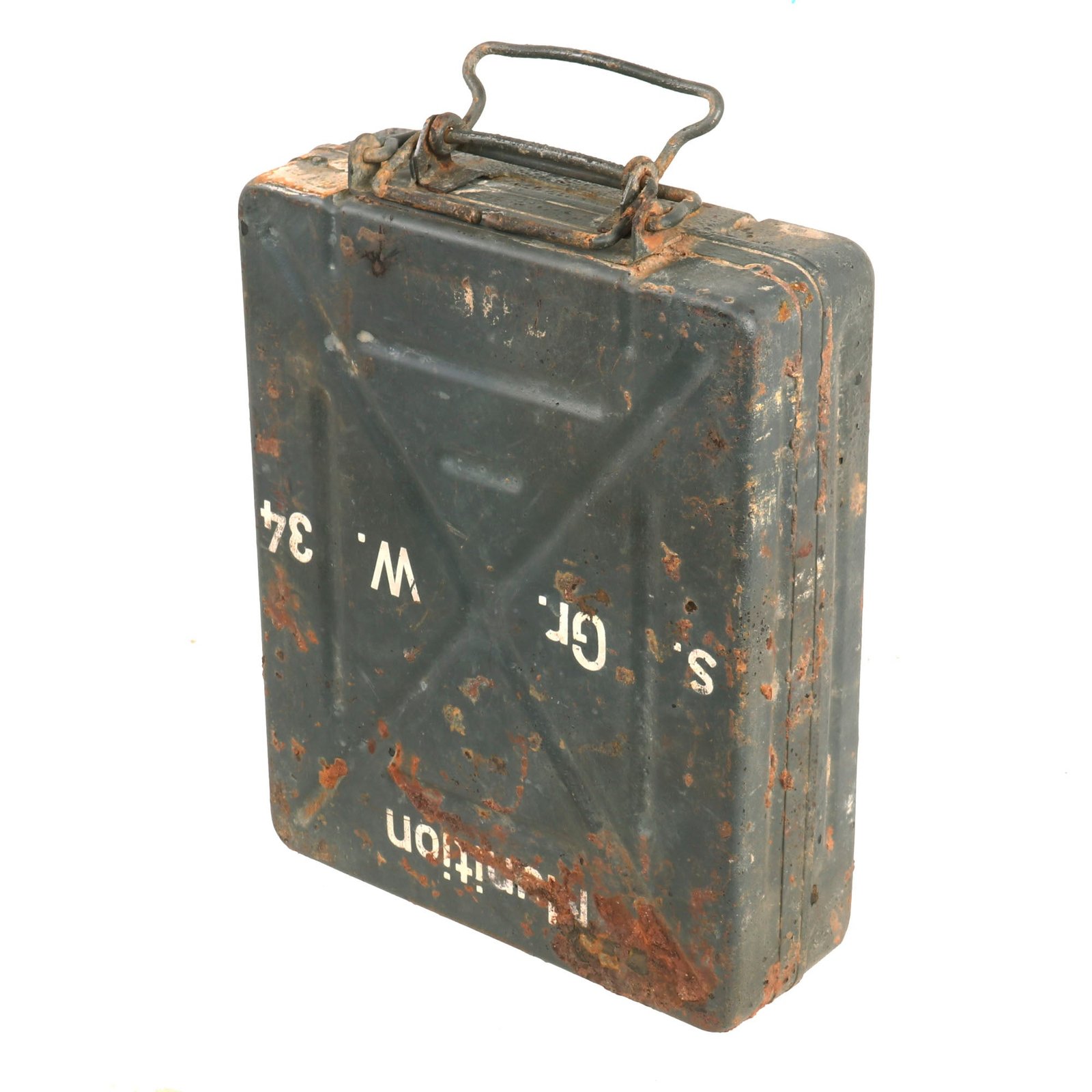Buy Original German WWII 8cm Granatwerfer 34 Mortar Round GrW 34 Steel Transportation Box Case | Original Firearms Antique For Sale