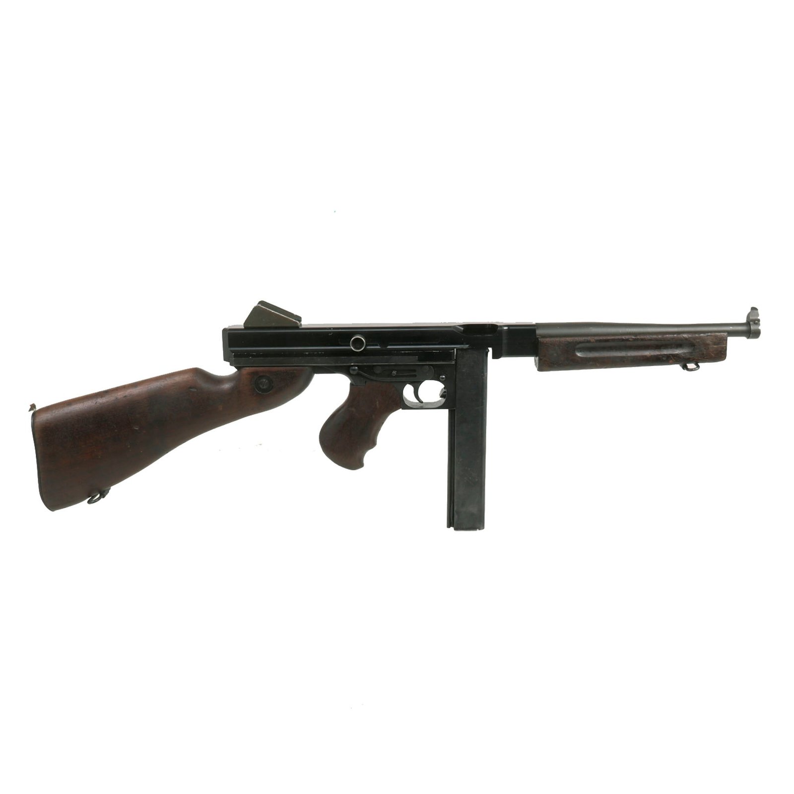 Buy Original U.S. WWII Thompson M1A1 Display Submachine Gun with Aluminum Receiver, Live Barrel & Magazine | Original Firearms Antique For Sale